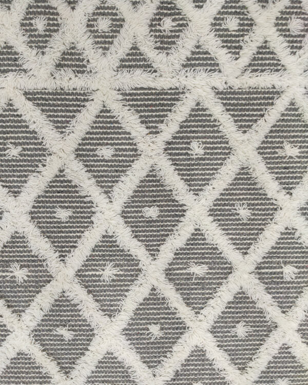 Hand Made Wool & Cotton Natural Color Woven Rug (6 Sizes)