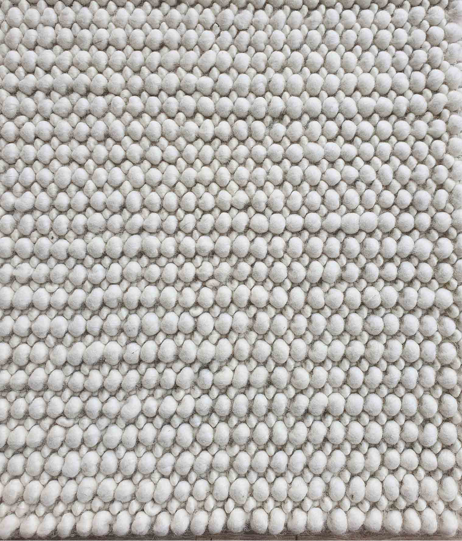 Hand Made Natural White Colour Woven Rug (5 Sizes, SRN.026)