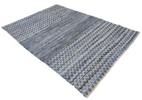 Hand Made Blue Denim & Cotton Woven Rug (5 Sizes)