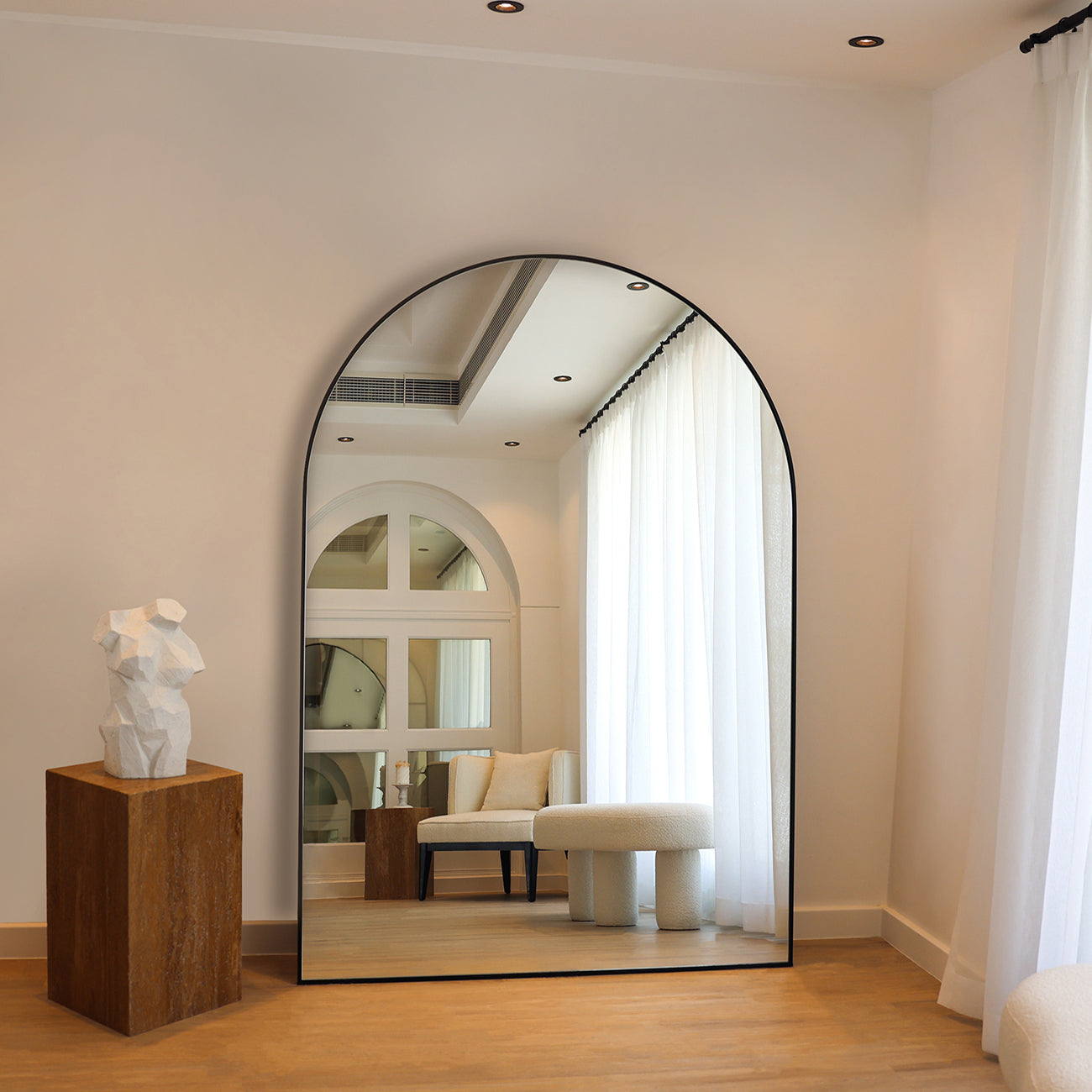 BESPOKE | ISLA - FULL LENGTH CONTEMPORARY ARCHED MIRROR 200CM X 140CM