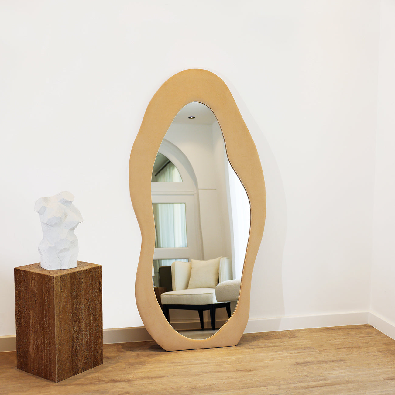 NAVAN - FULL LENGTH CONTEMPORARY FLANNELETTE FRAME MIRROR 180CM X 90CM