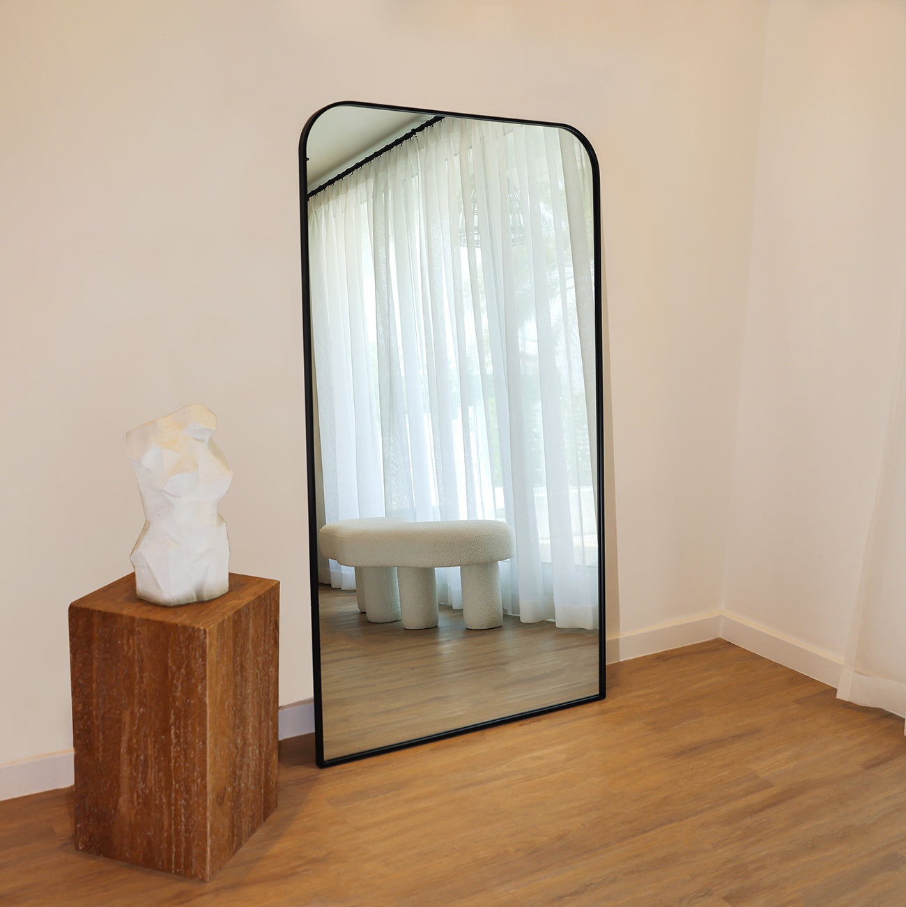 Casablanca - Full Length Black Contemporary Mirror 180cm x 100cm