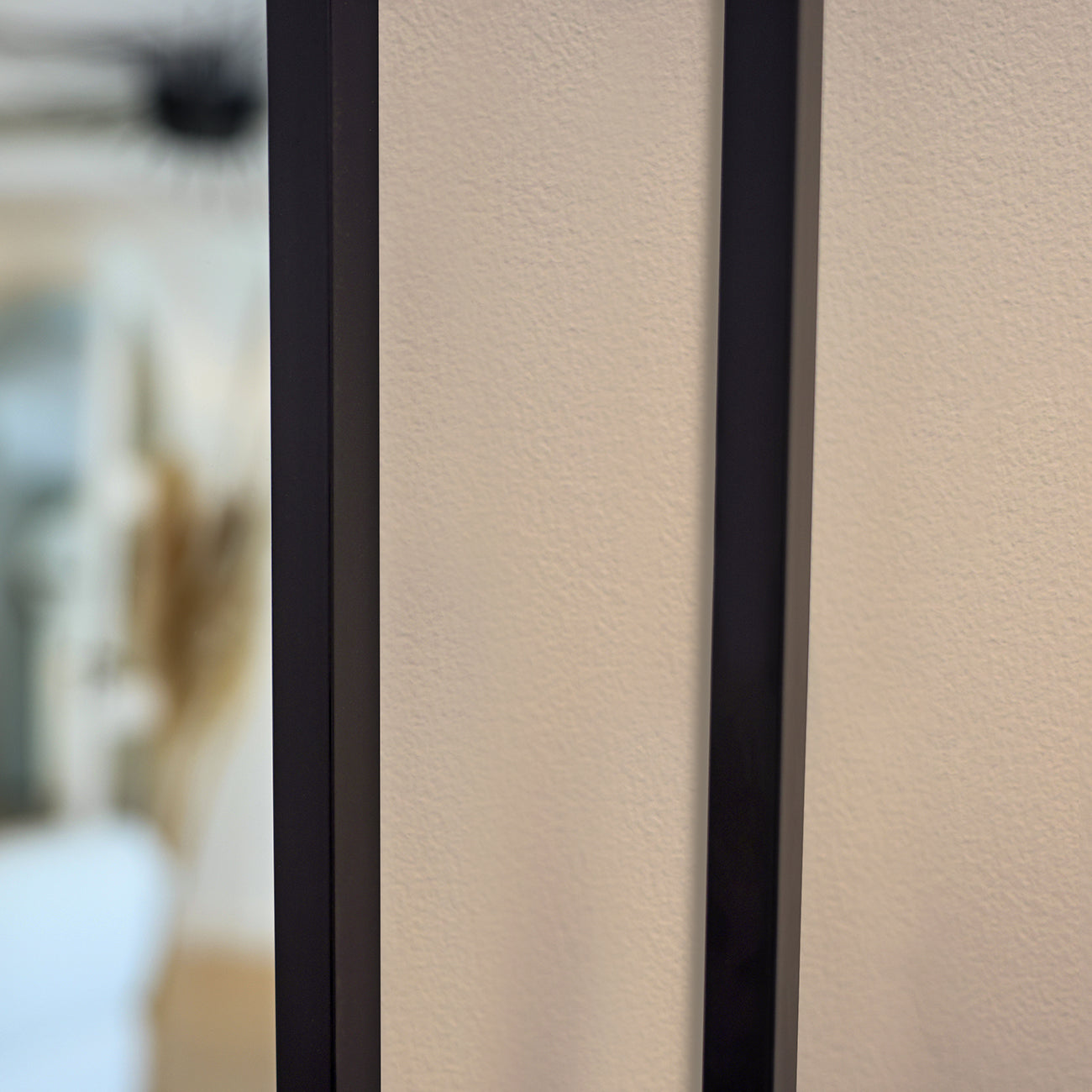NYLA - FULL LENGTH BlACK CONTEMPORARY METAL RECTANGULAR 180CM X 100CM