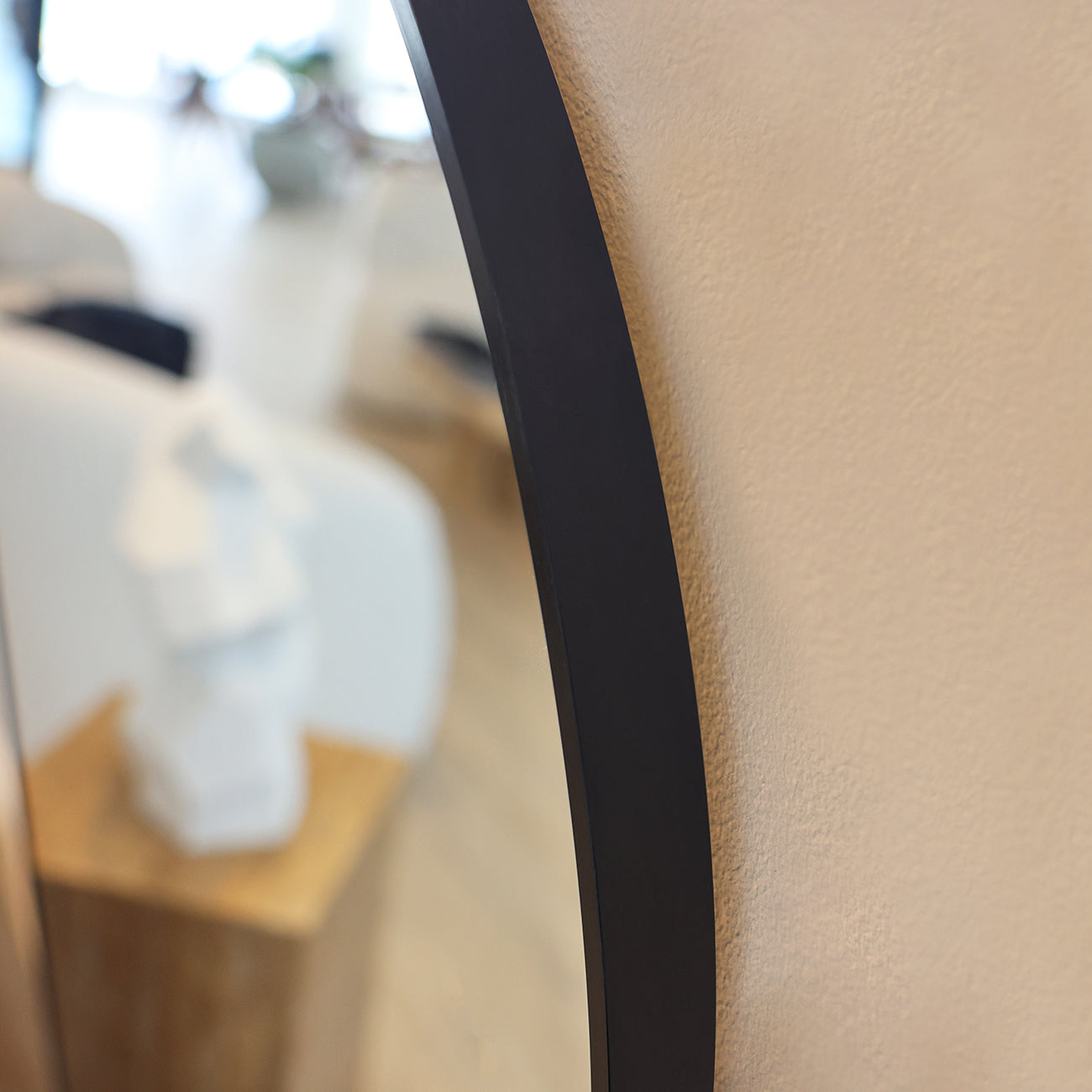 ISLA MEDIUM - BLACK FULL LENGTH ARCHED METAL MIRROR 150CM X 70CM