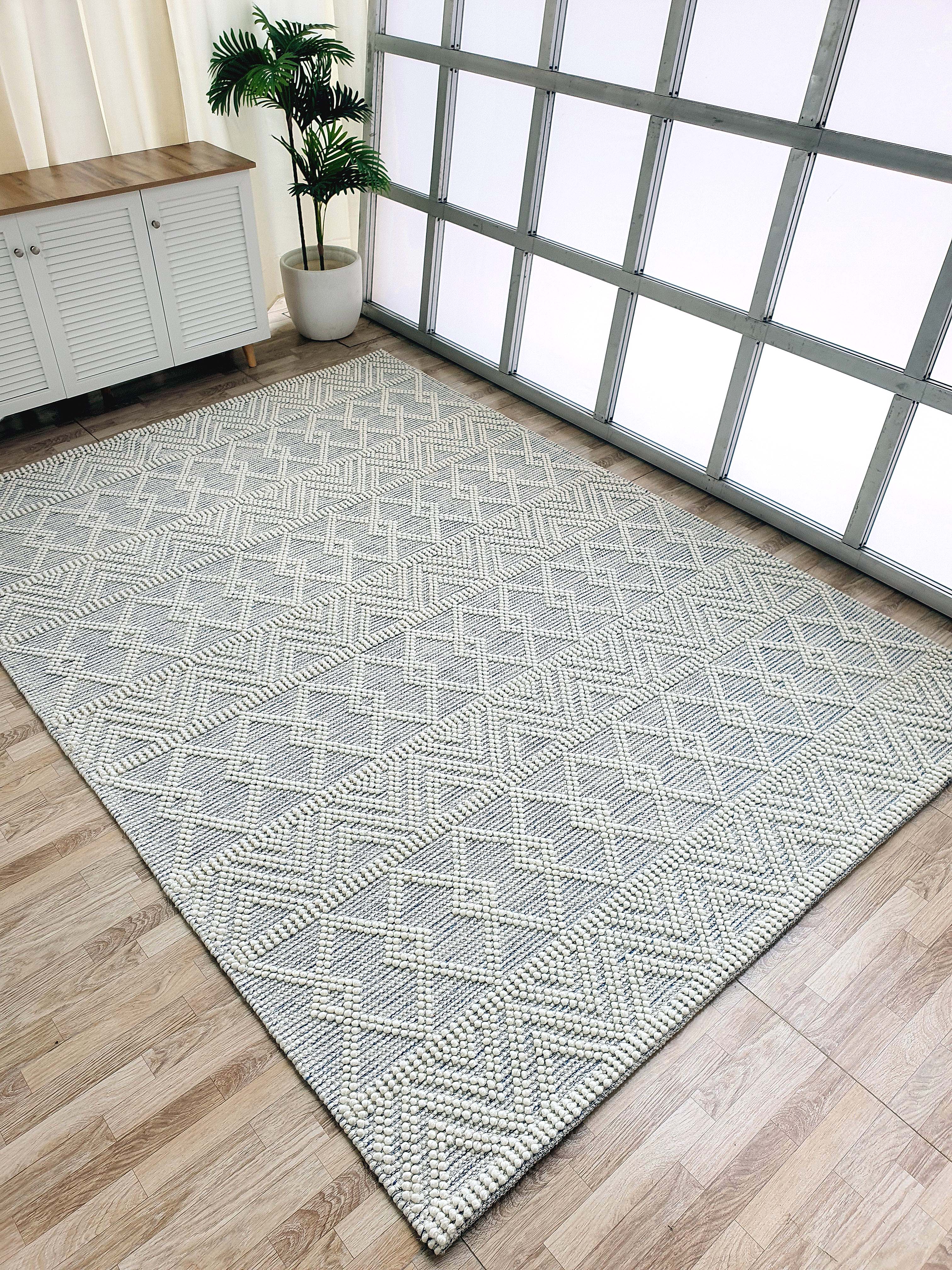 Handmade Woven Rug Natural & White Color Floor Rug (5 Sizes)