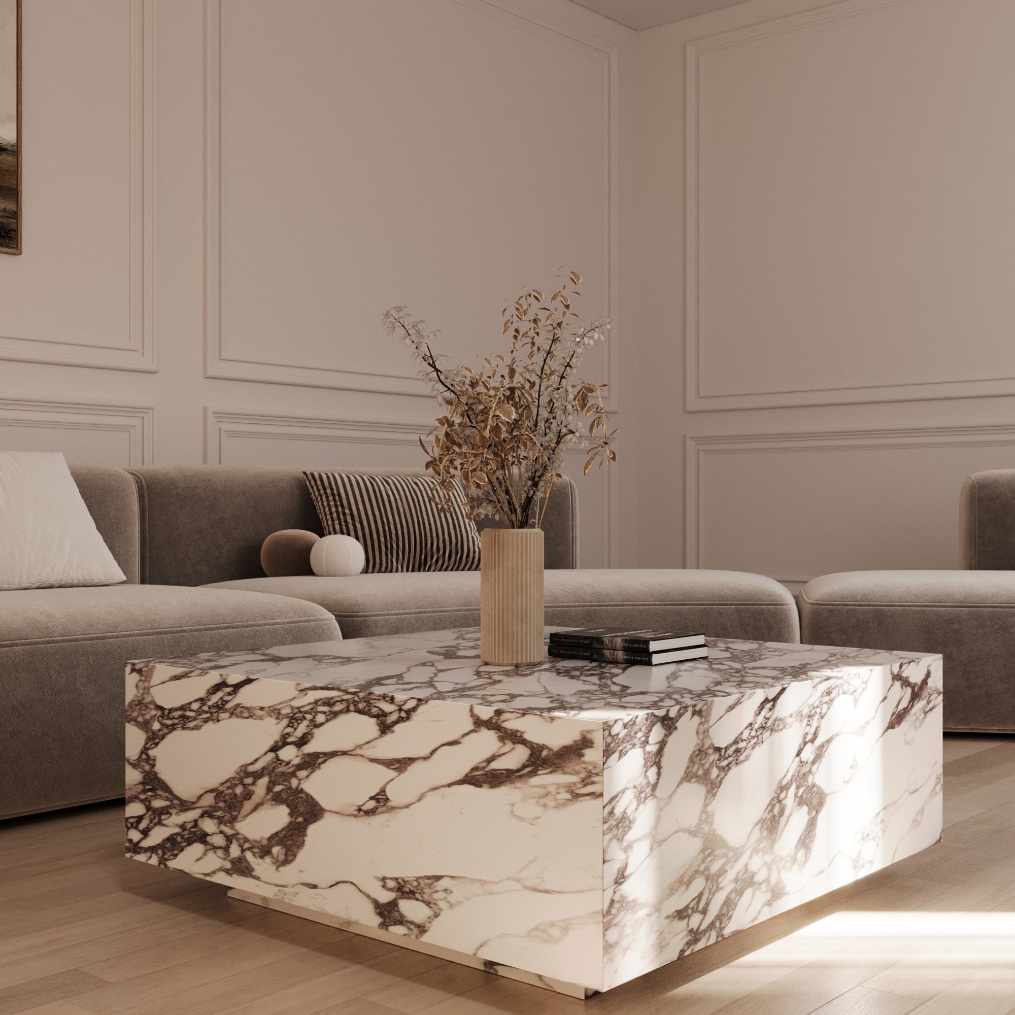 Darius Calacatta Viola Square Floating Coffee Table