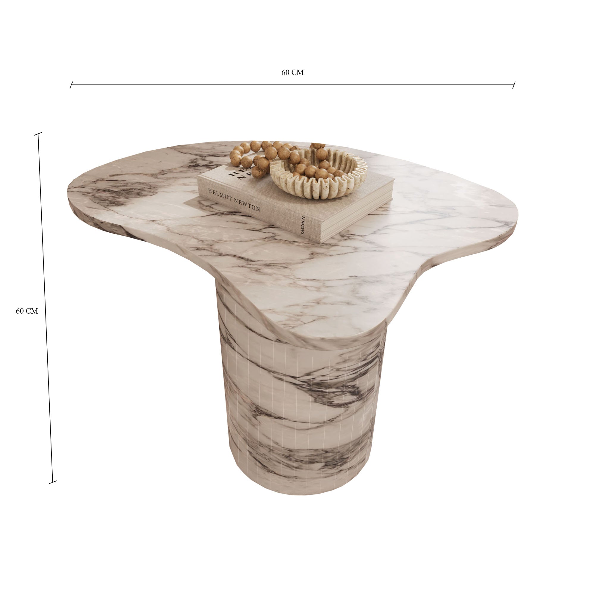Lexi Italian Arabescato Marble Irregular Side Table