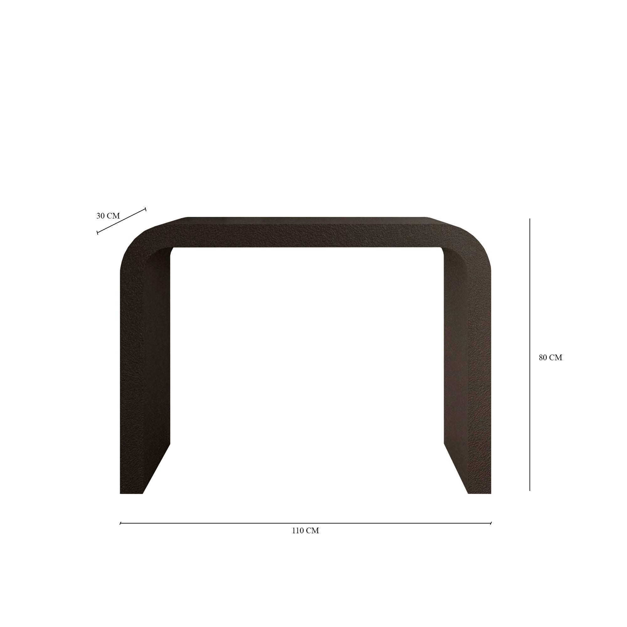 Athena Black Hump Console Table With Textured Finish