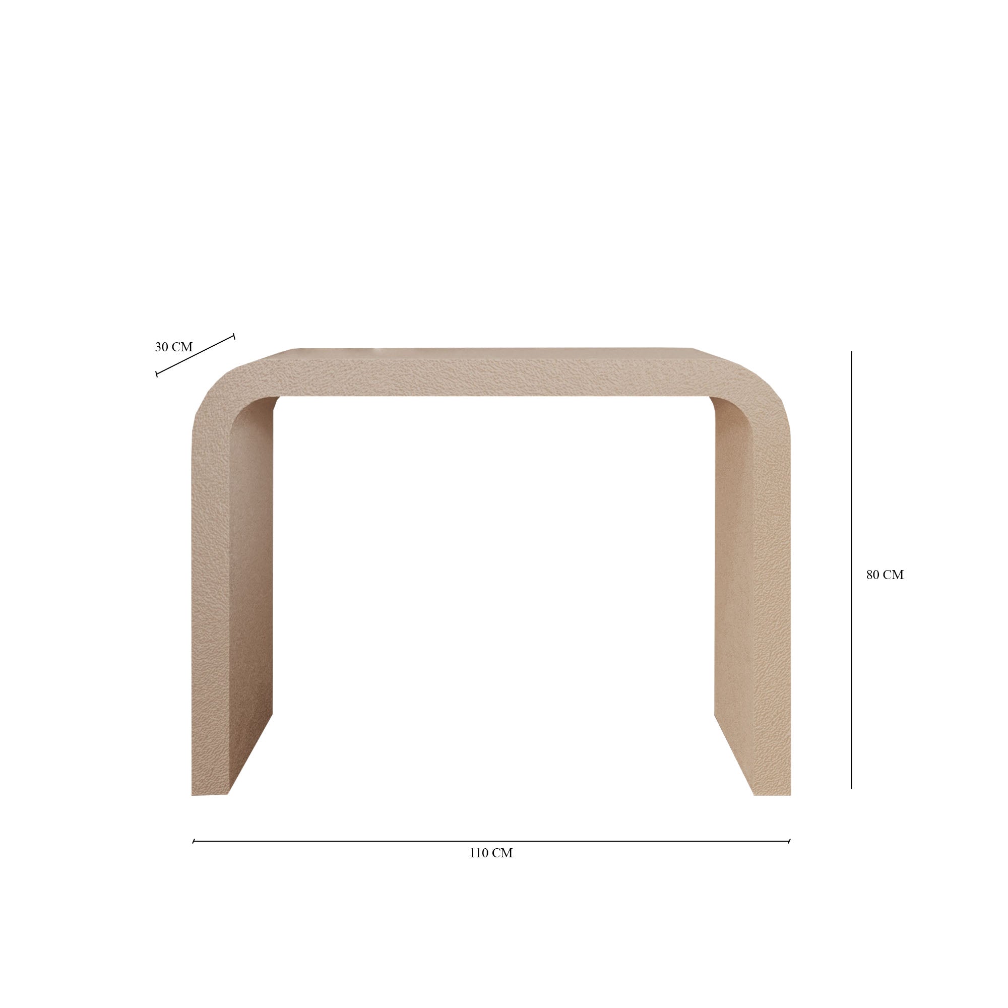 Athena White Hump Console Table With Textured Finish