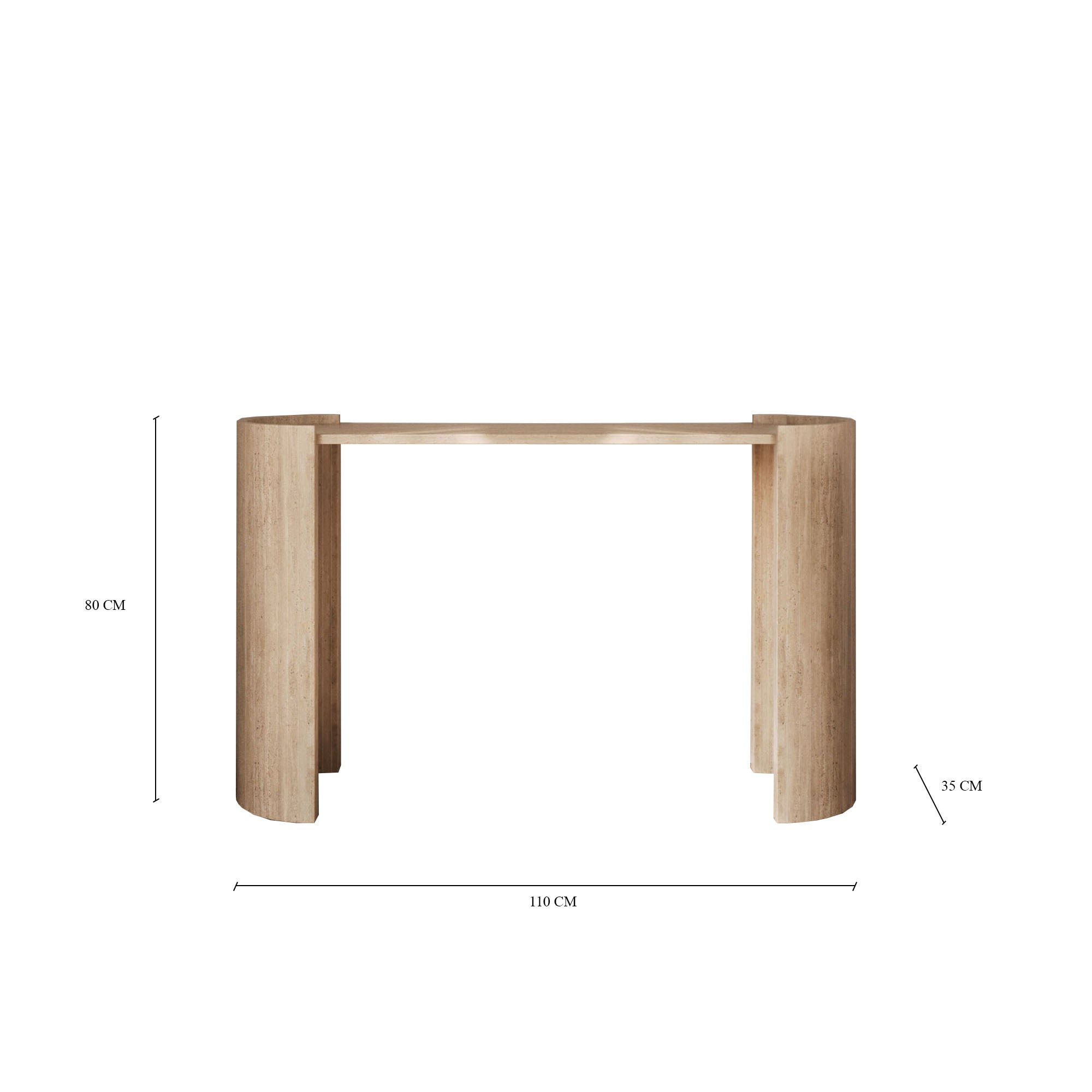 Lavia Italian Travertine Console Table