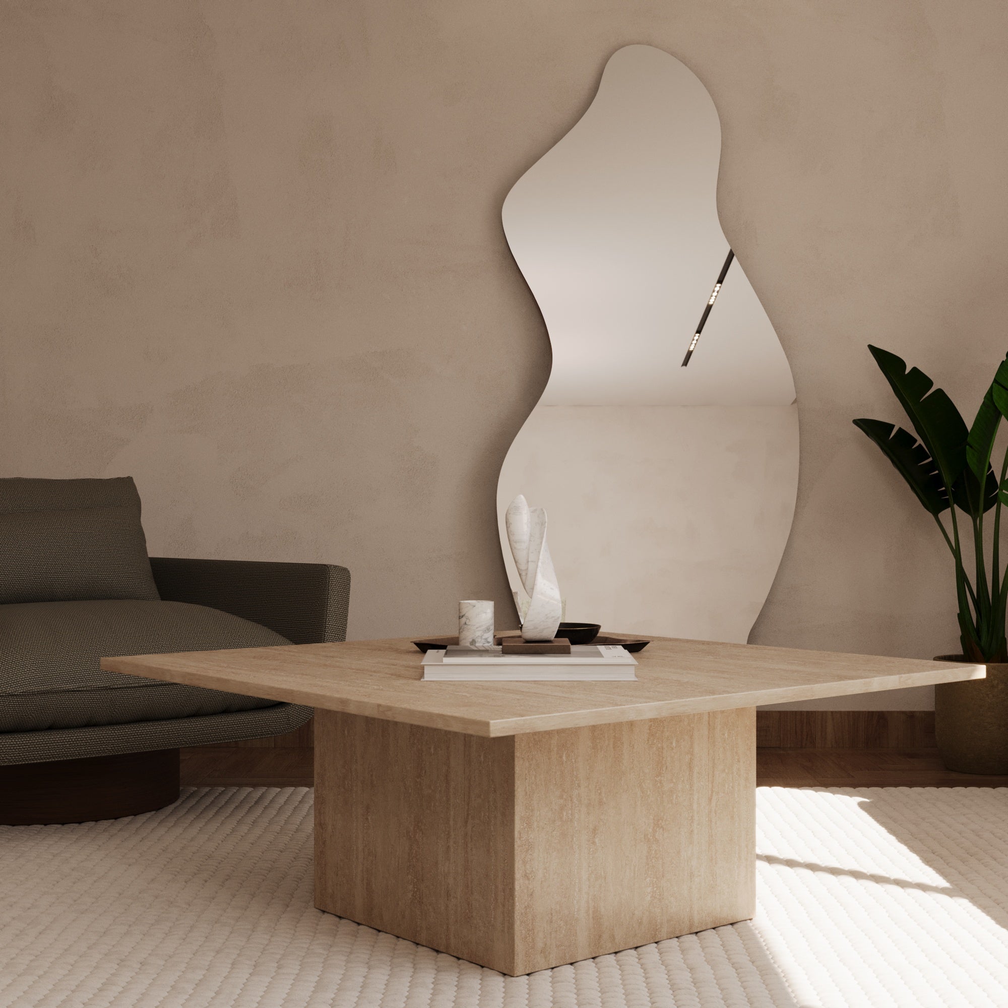 Enzo Travertine Square Coffee table
