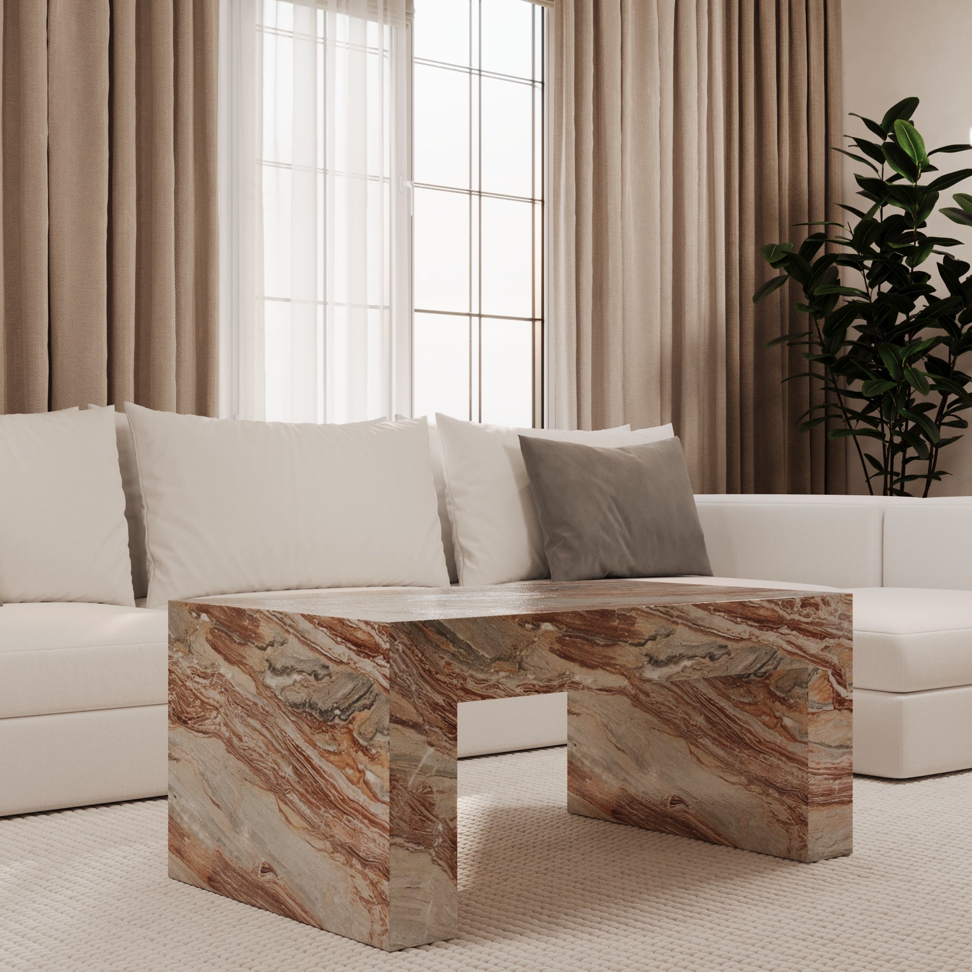 Luca Red Onyx Coffee Table