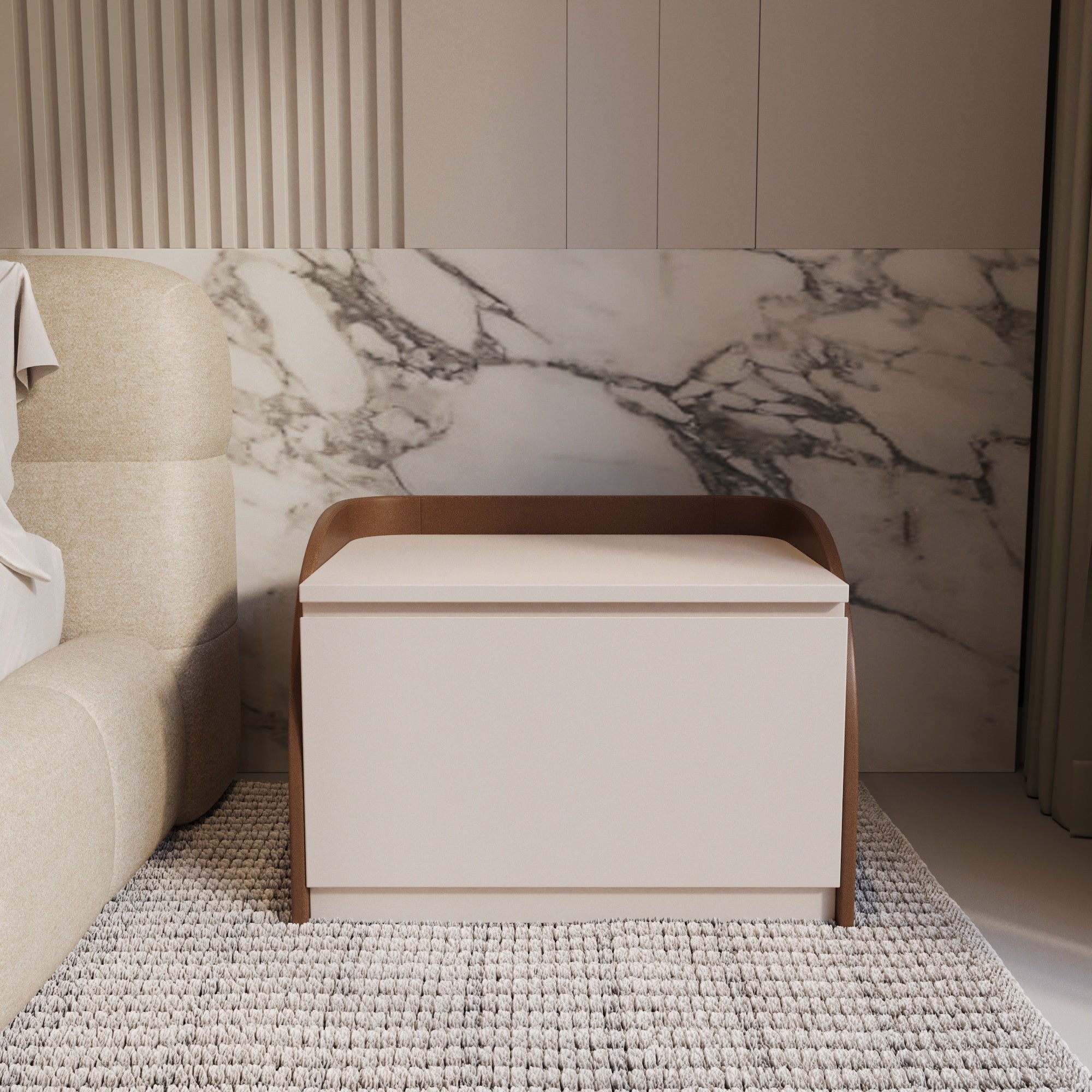 Sena Faux Leather Nightstand