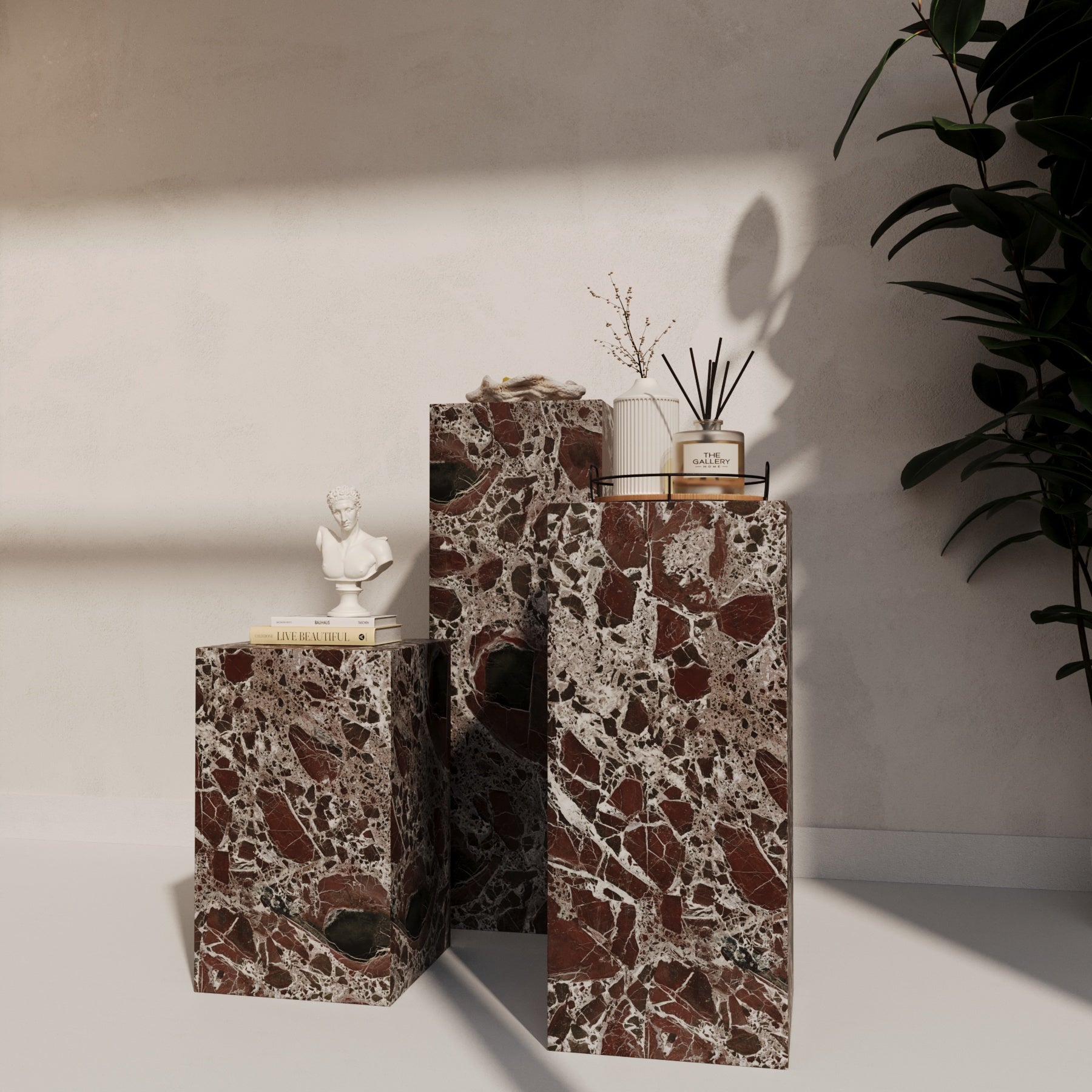 Clara Rosso Levanto Marble Plinth