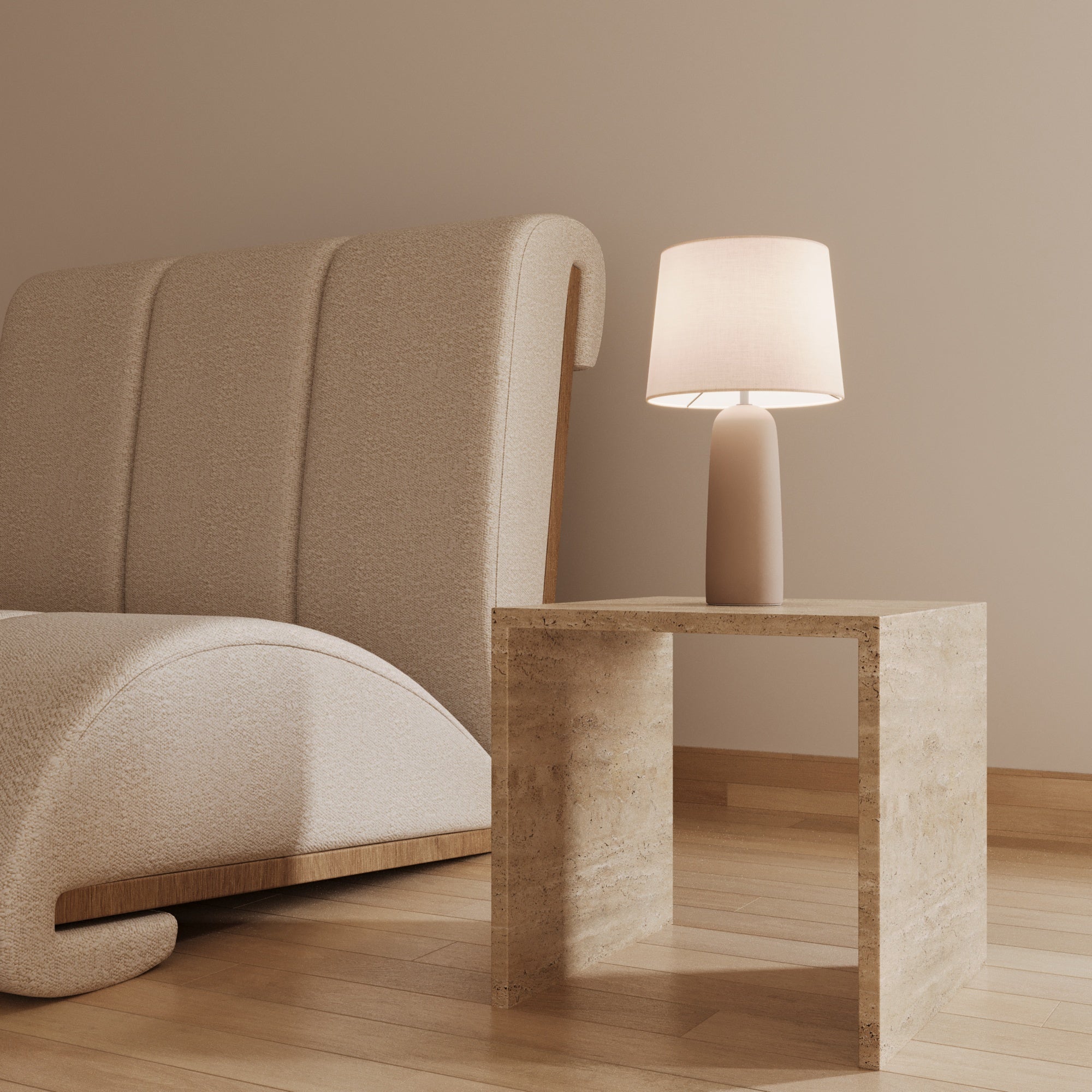 Sofia Italian Travertine Box Side Table