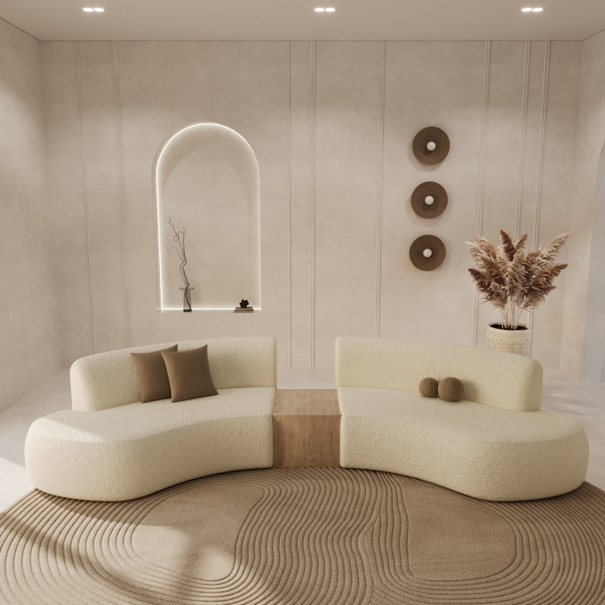 Solace Sofa With Travertine