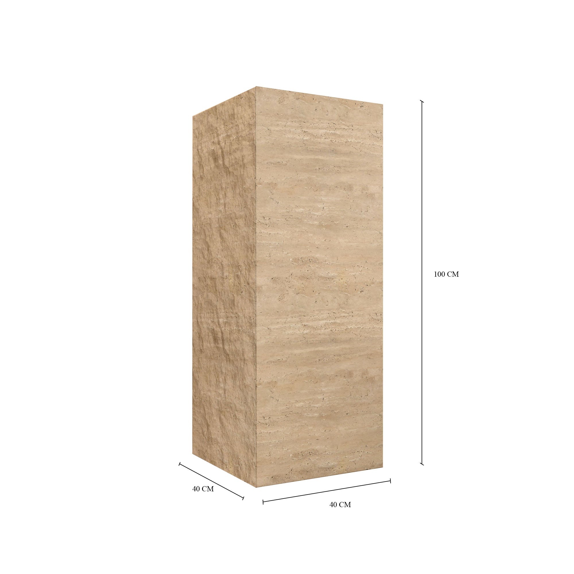 Aureus Travertine Plinth with Natural Finish