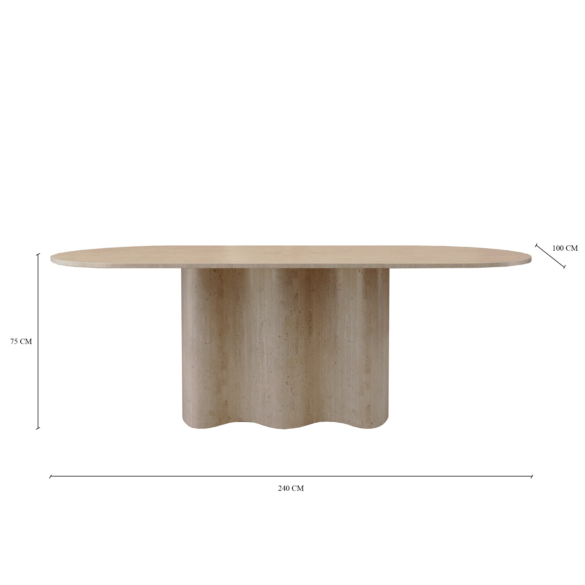 Venezia Travertine Oval Dining Table