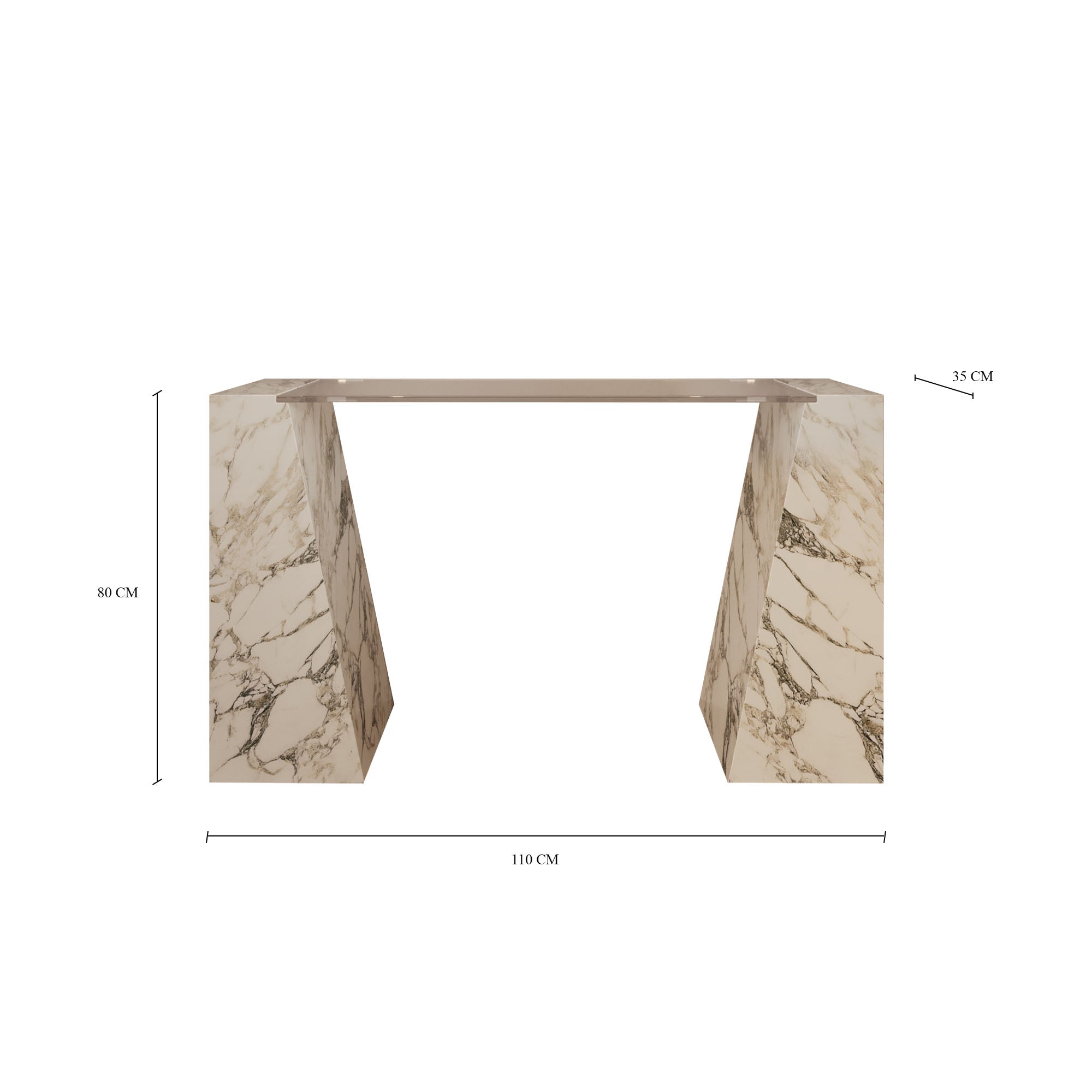 Brooklyn Arabescato Console Table With Glass