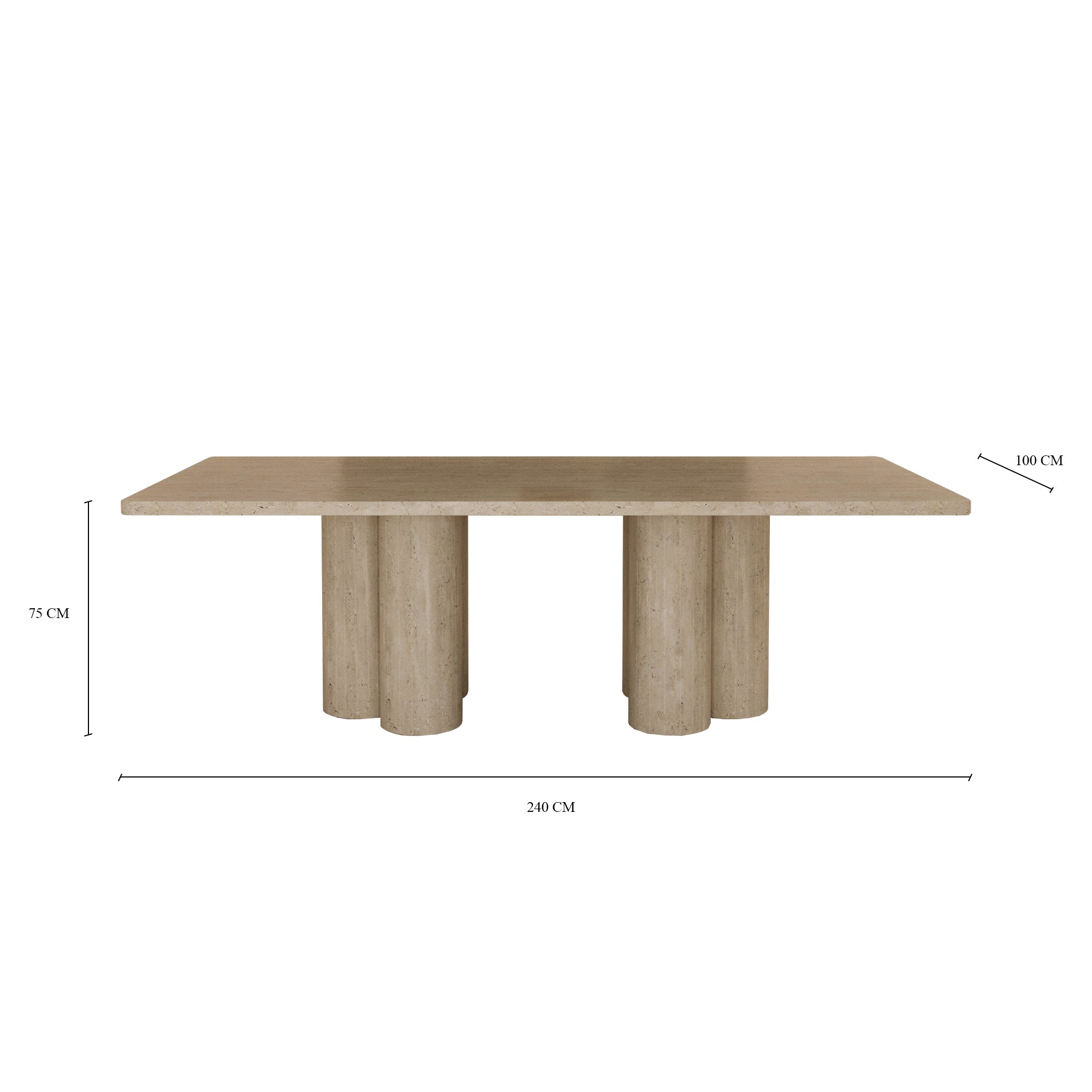 Forte Travertine Dining Table