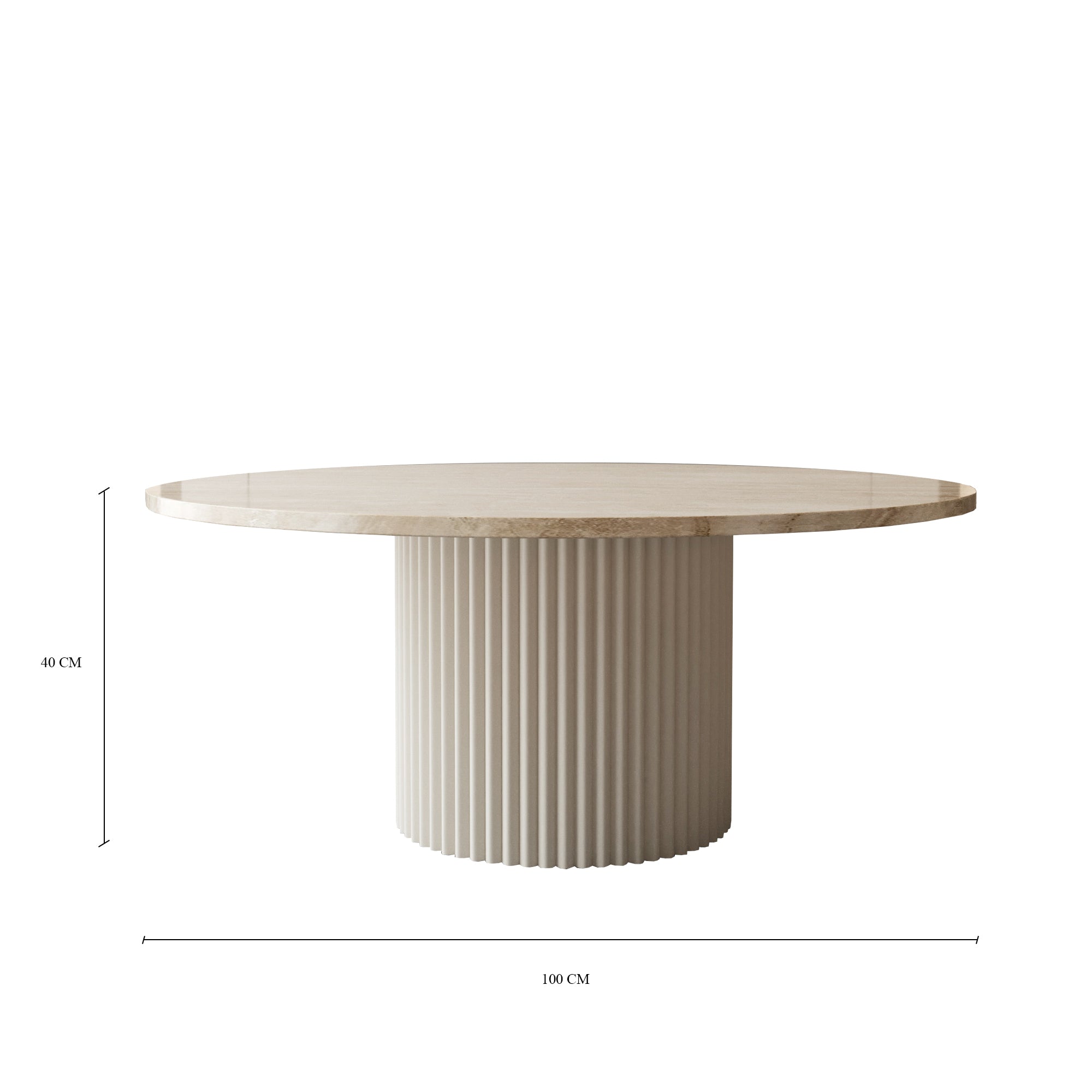 Lucente Cappuccino Coffee Table With Fluted Base