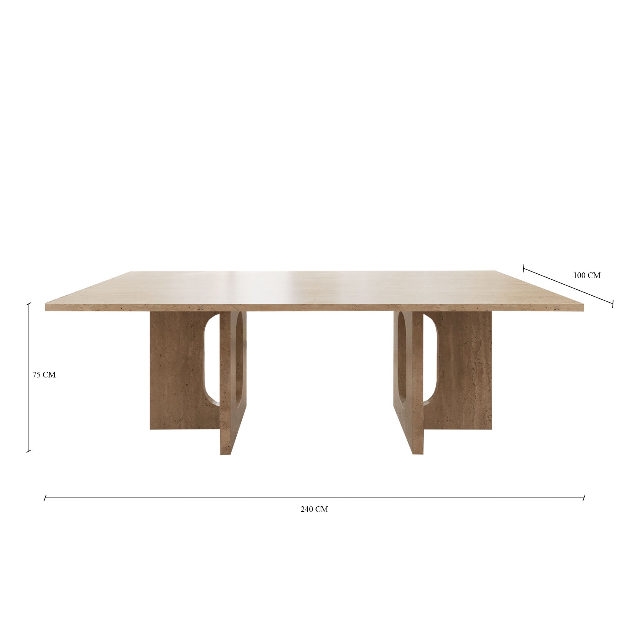 Andrea Travertine Rectangle Dining Table