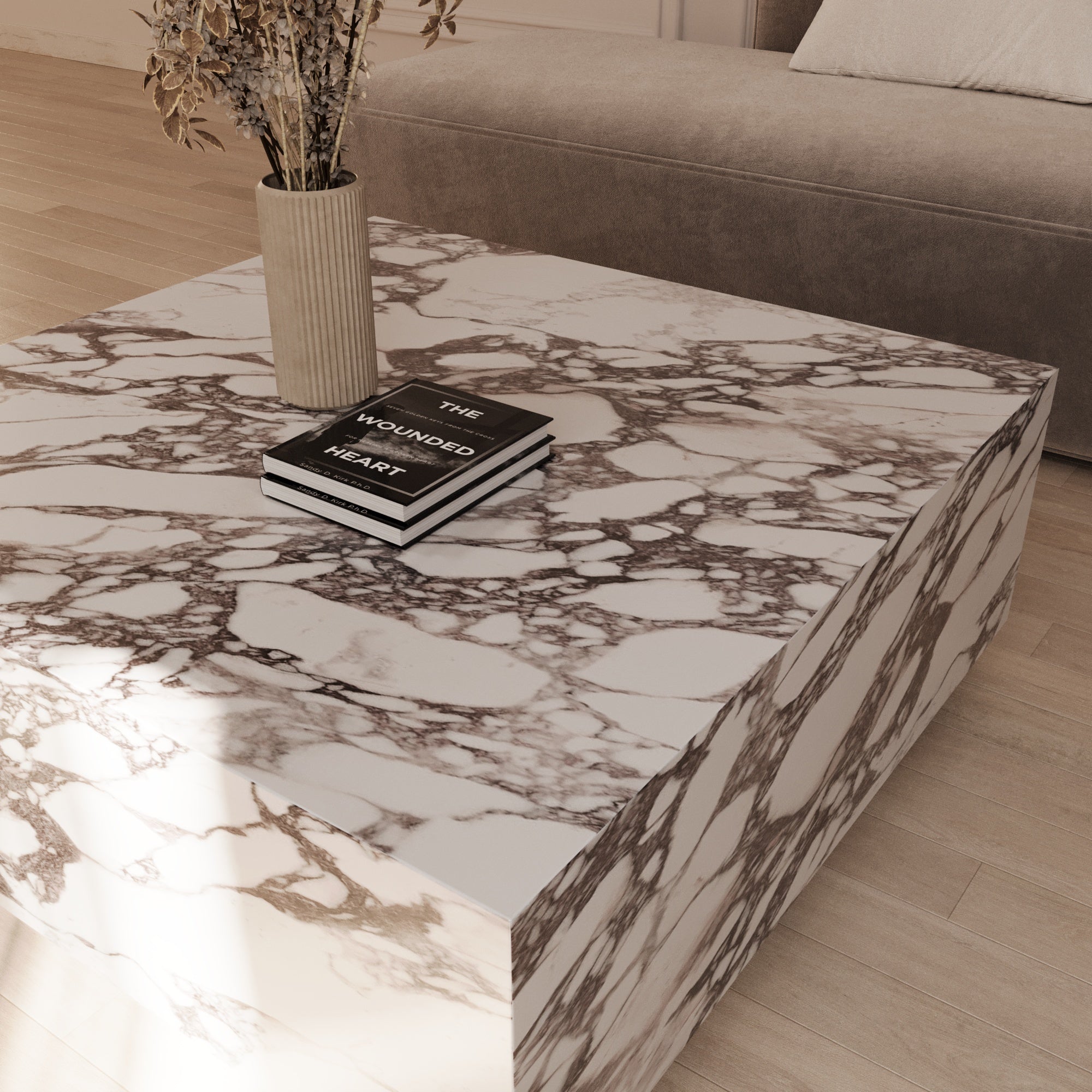 Darius Calacatta Viola Square Floating Coffee Table