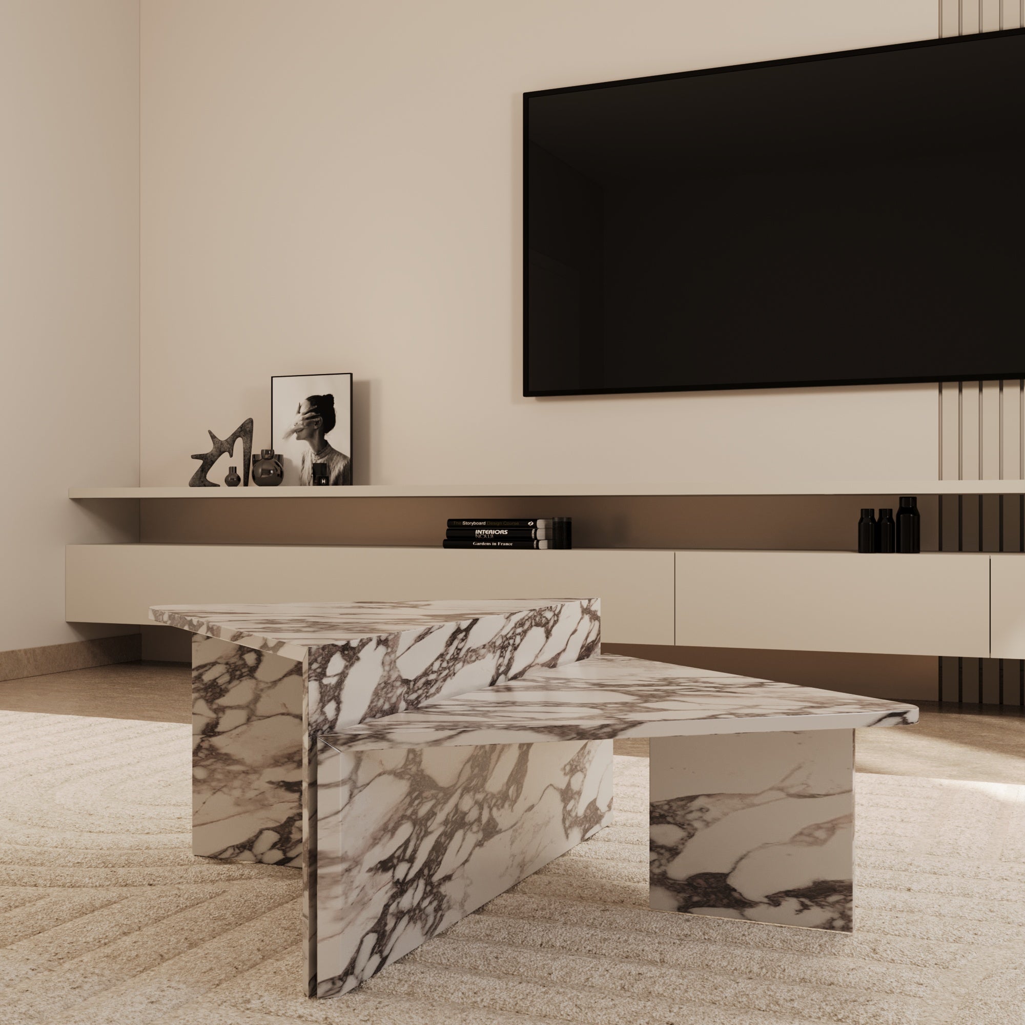 Dario Calacatta Viola Marble Coffee Table