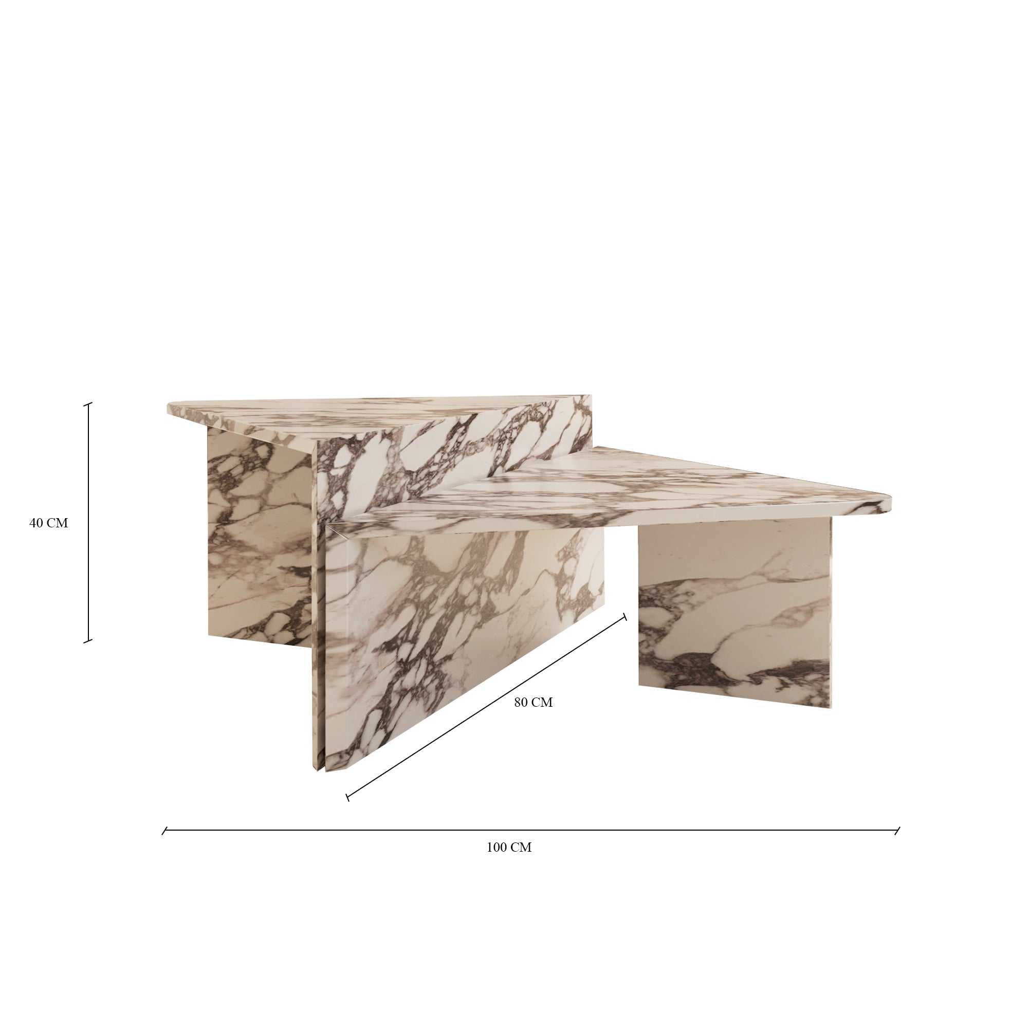Dario Calacatta Viola Marble Coffee Table