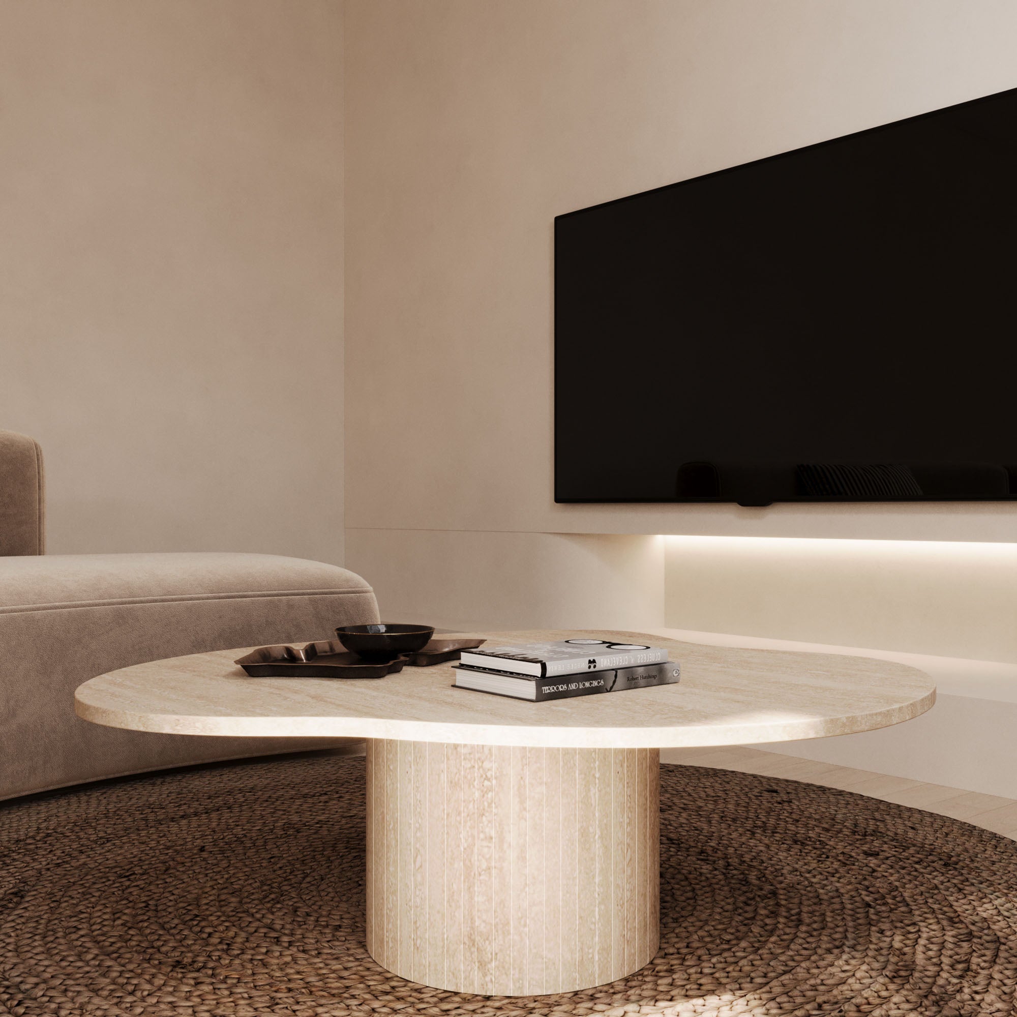 Lexi Travertine Irregular Coffee Table