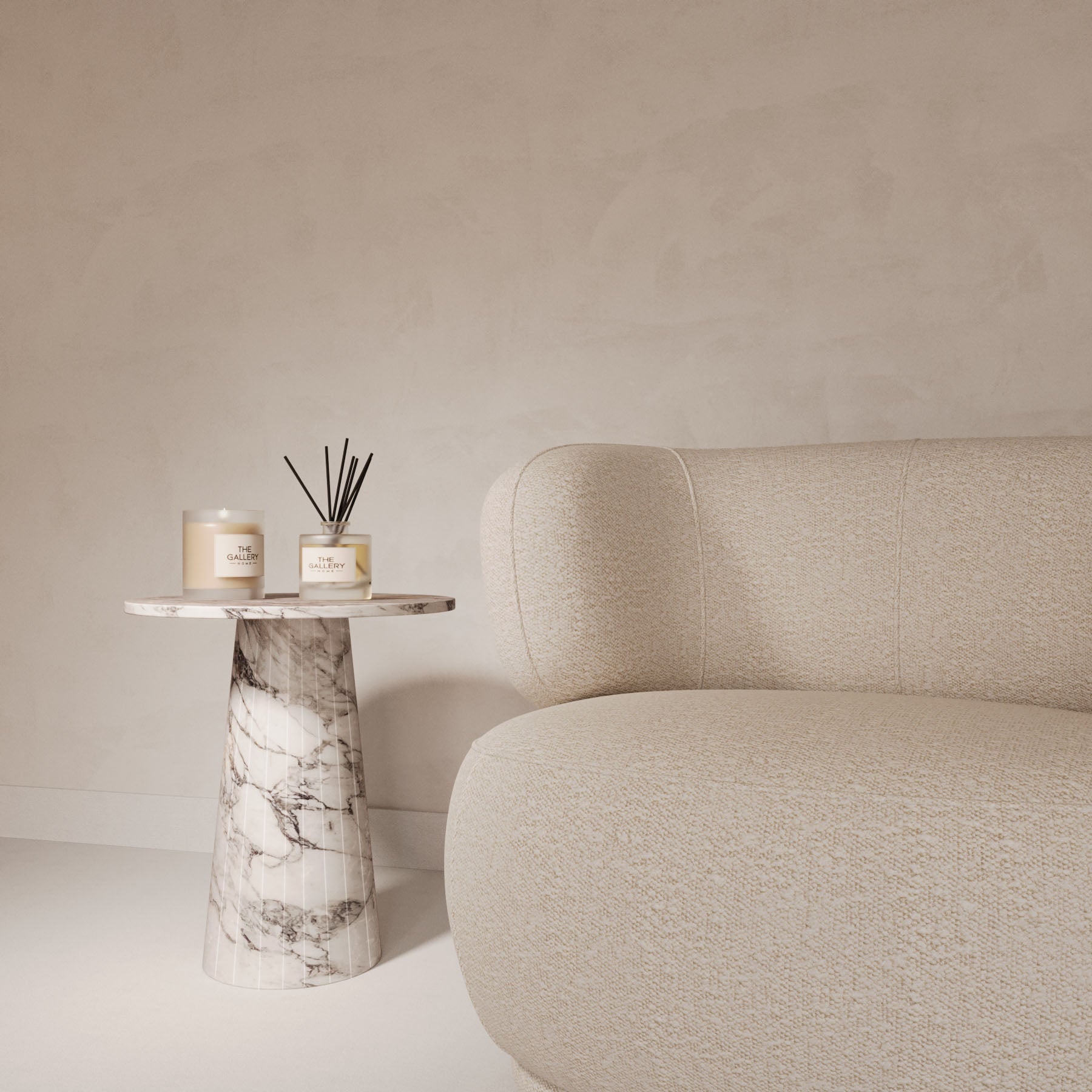 Lucy Arabescato Round Marble Side Table