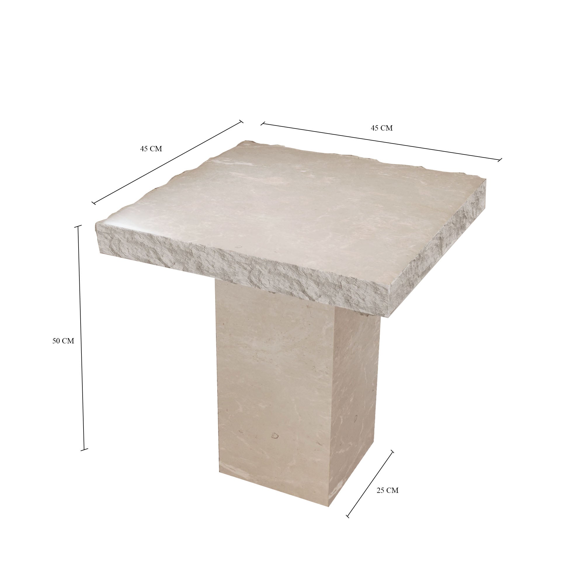 Rosa Limestone Side Table With Natural Edge