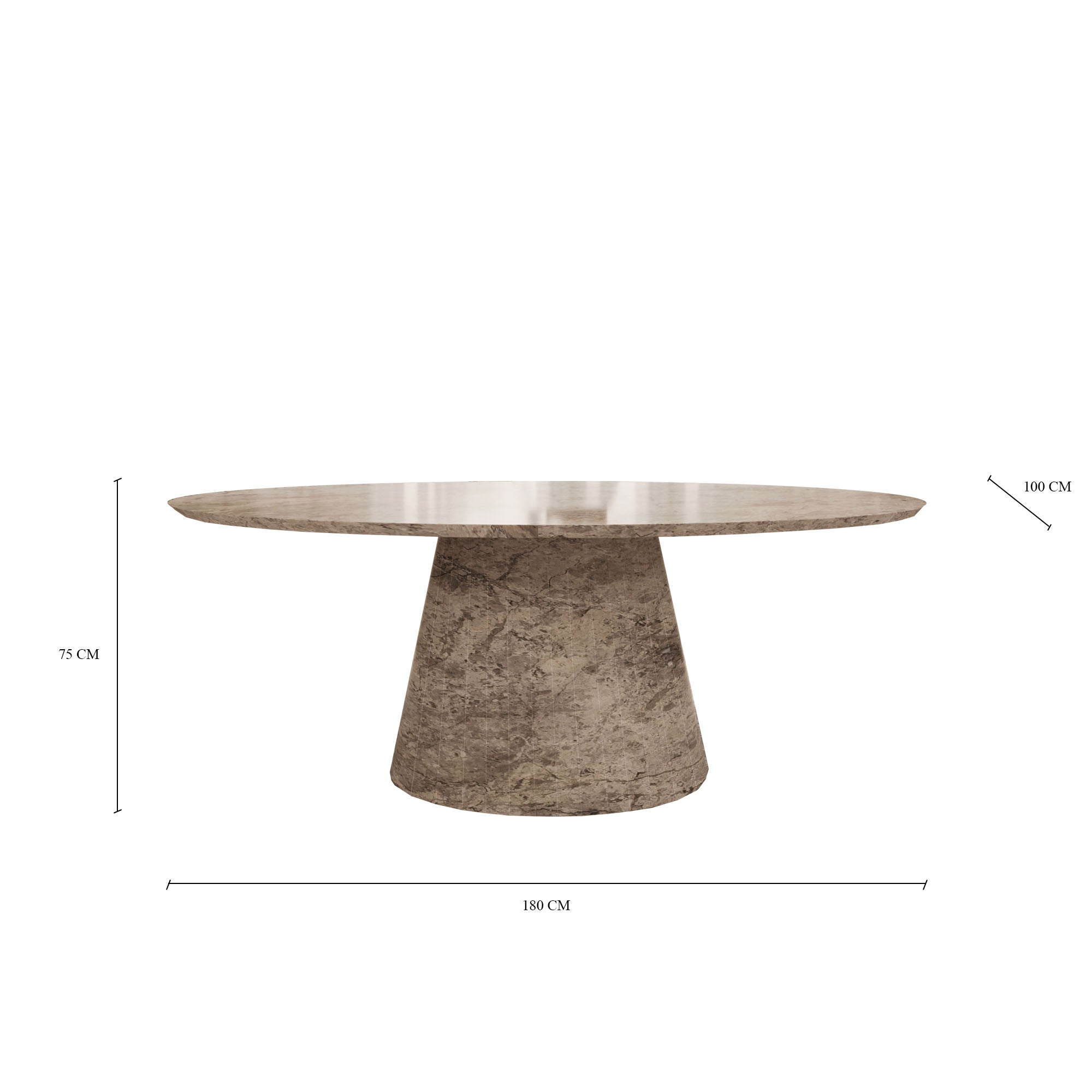 Aurelia Amazon Grey Oval Dining Table
