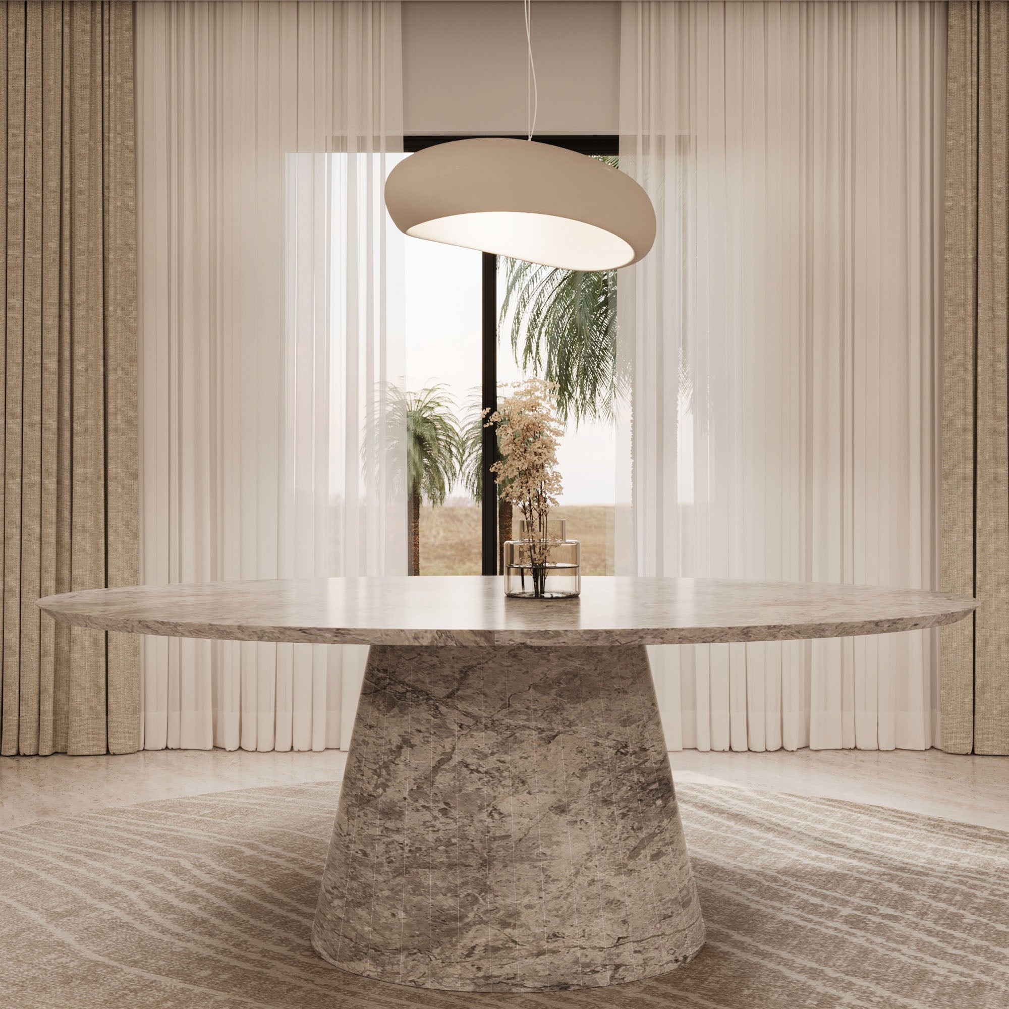 Aurelia Amazon Grey Oval Dining Table