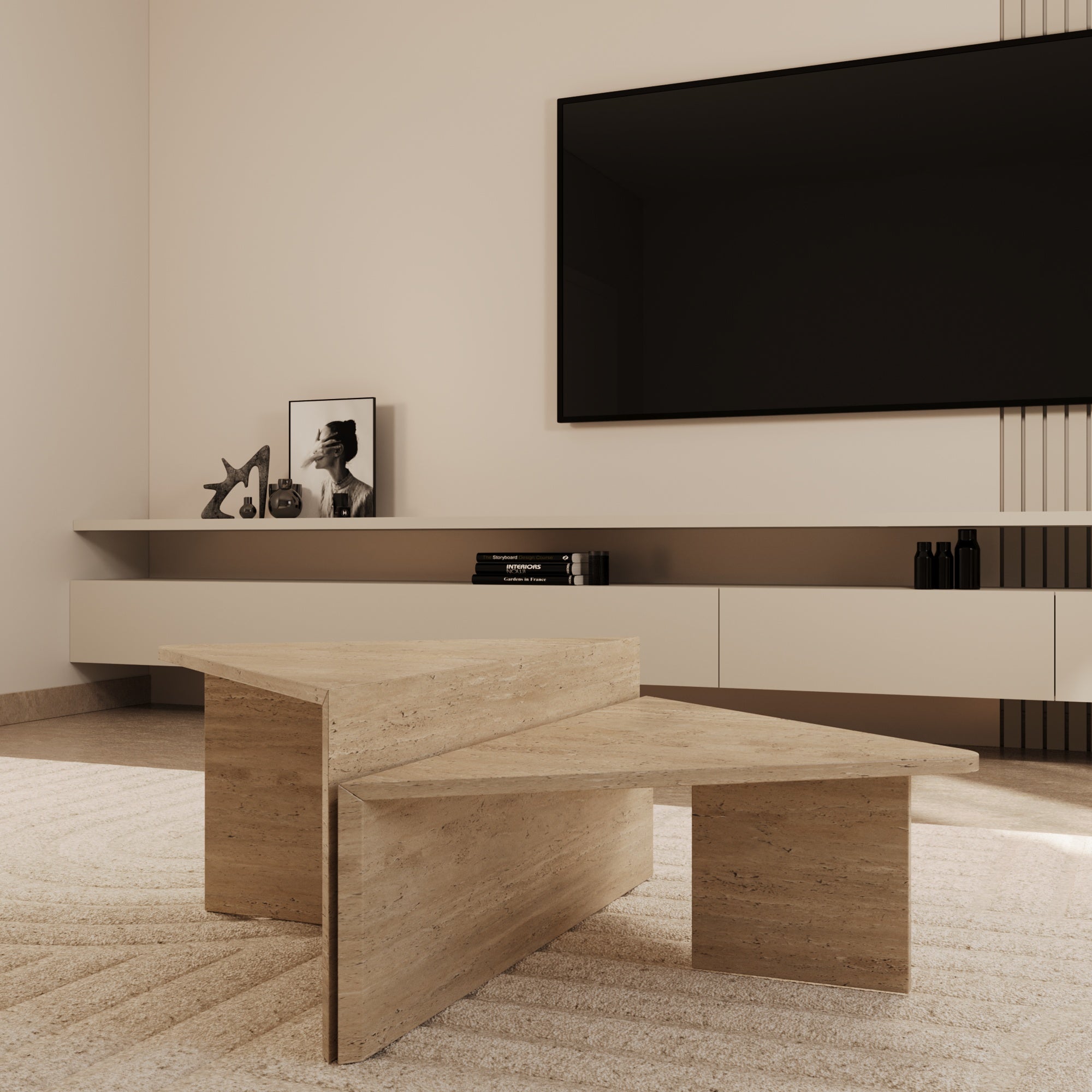 Dario Travertine Coffee Table