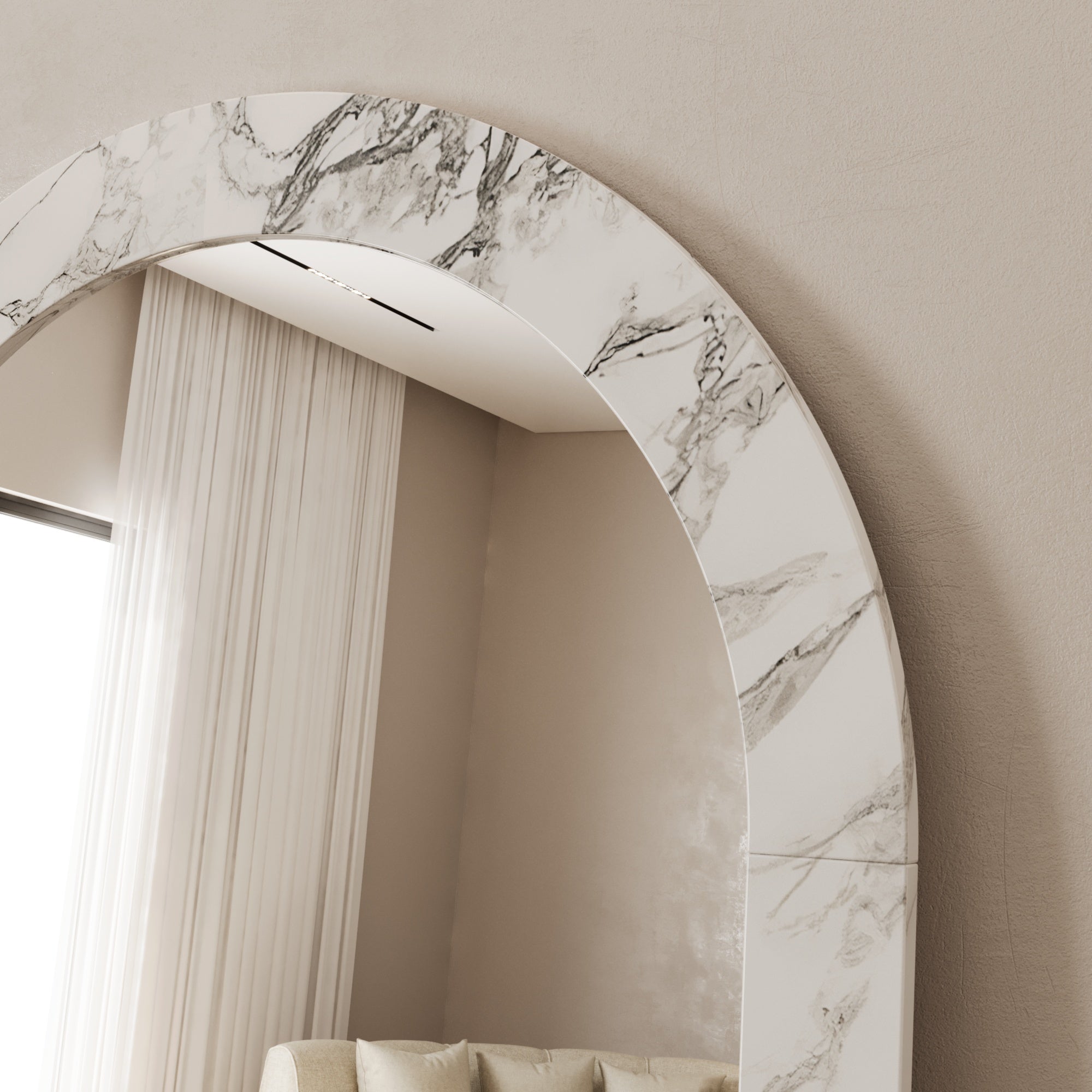 Arabescato Arched Mirror