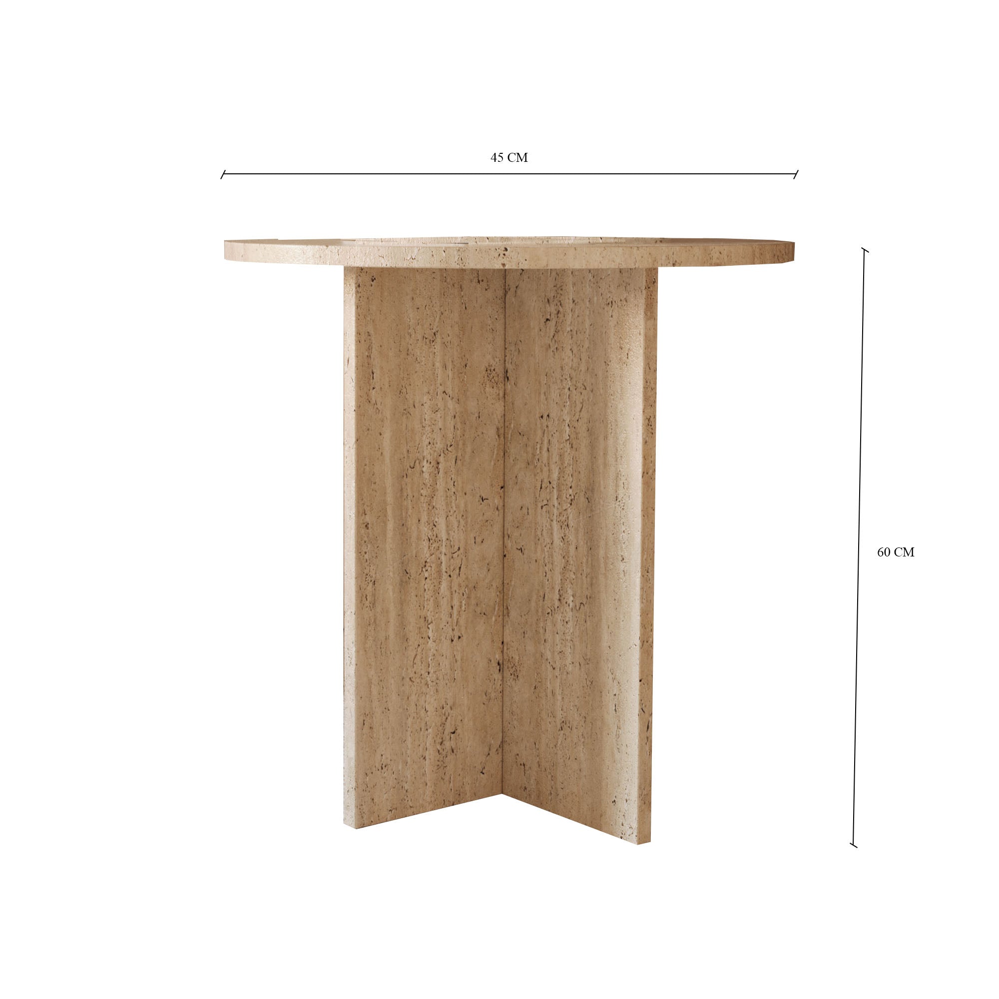 Hera Travertine Round Side Table