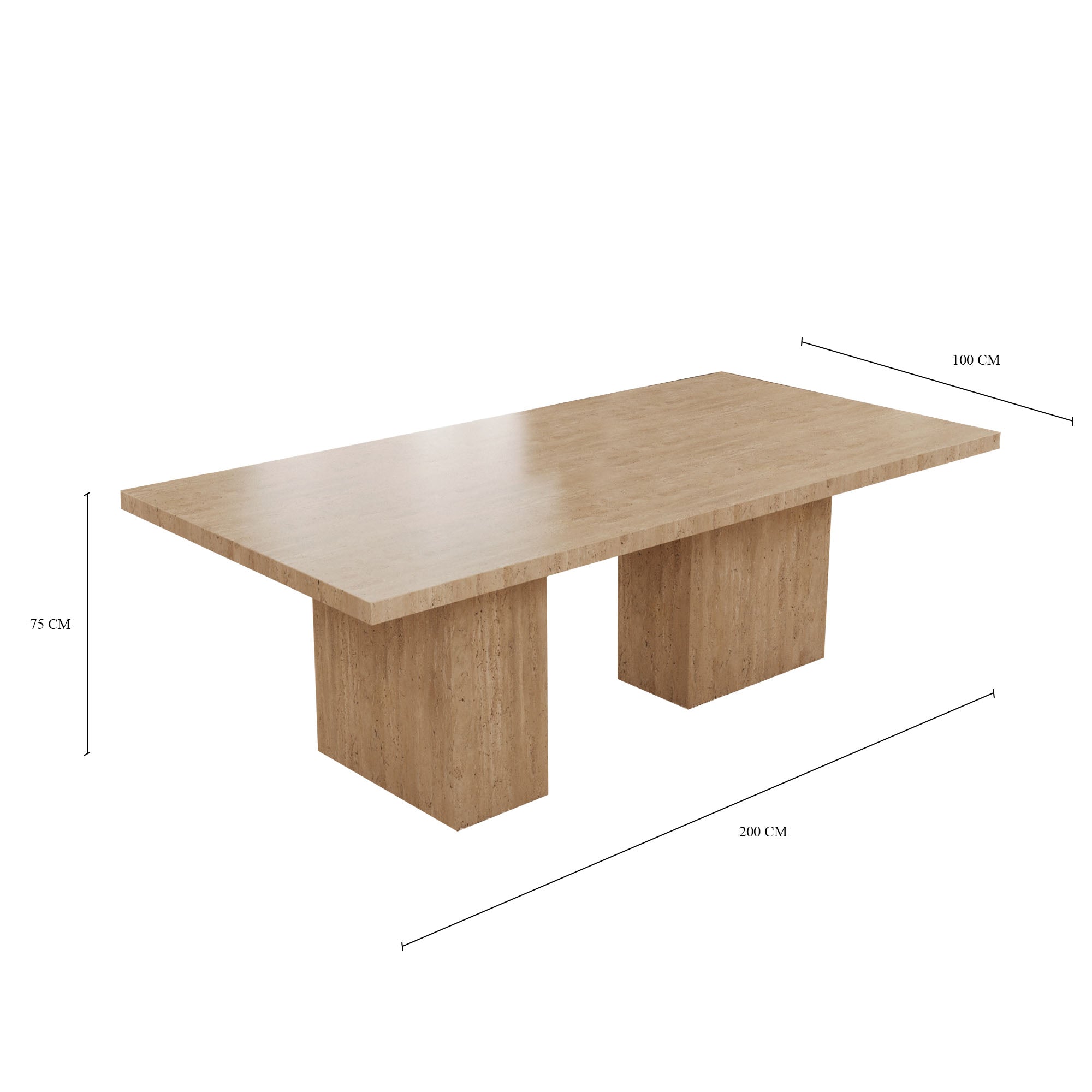 Olivia Italian Travertine Dining Table