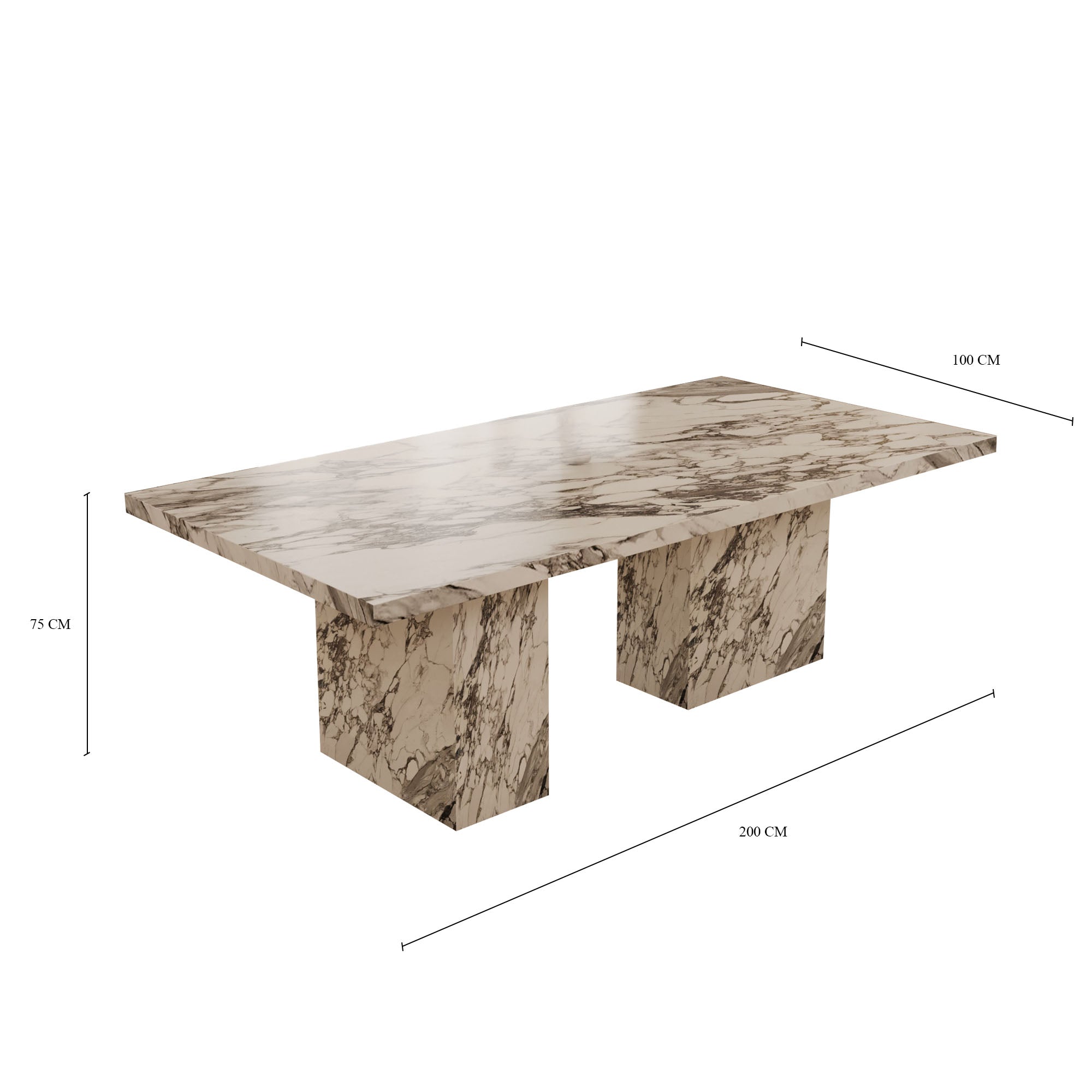Olivia Italian Arabescato Dining Table