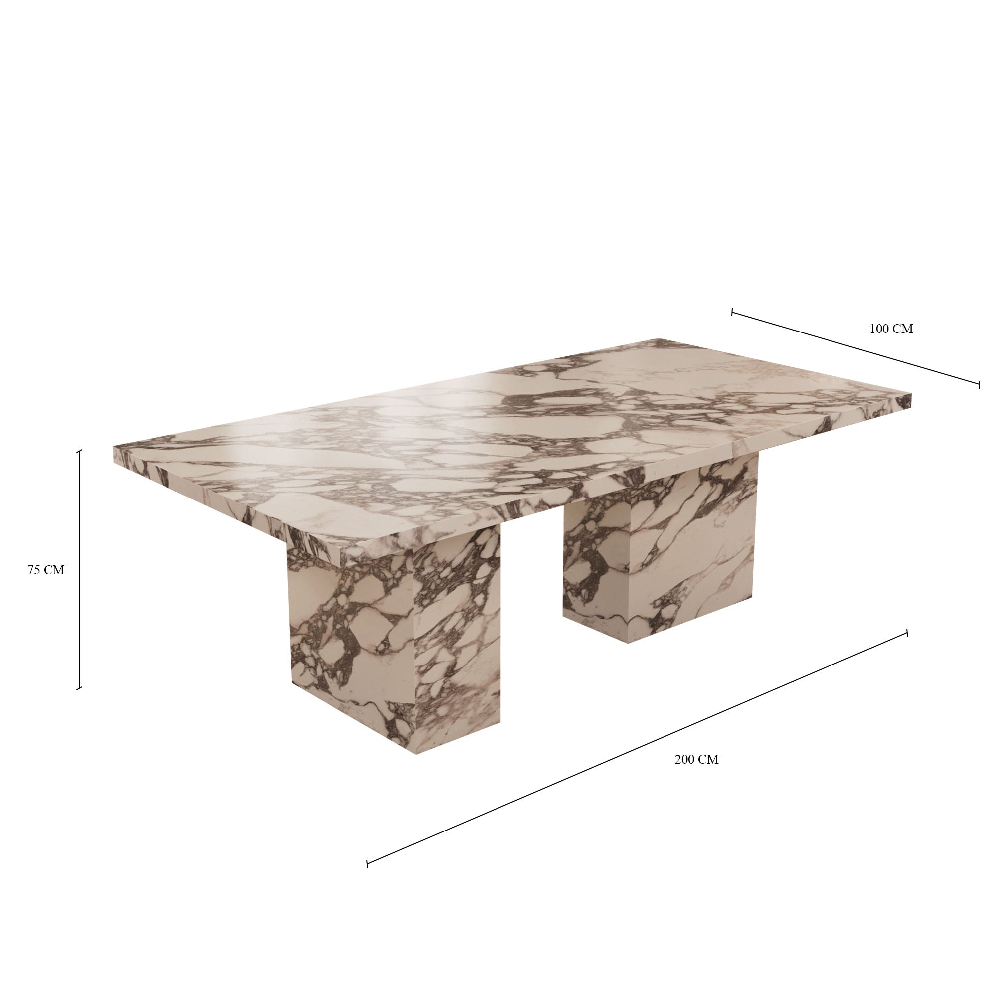Olivia Italian Calacatta Viola Dining Table