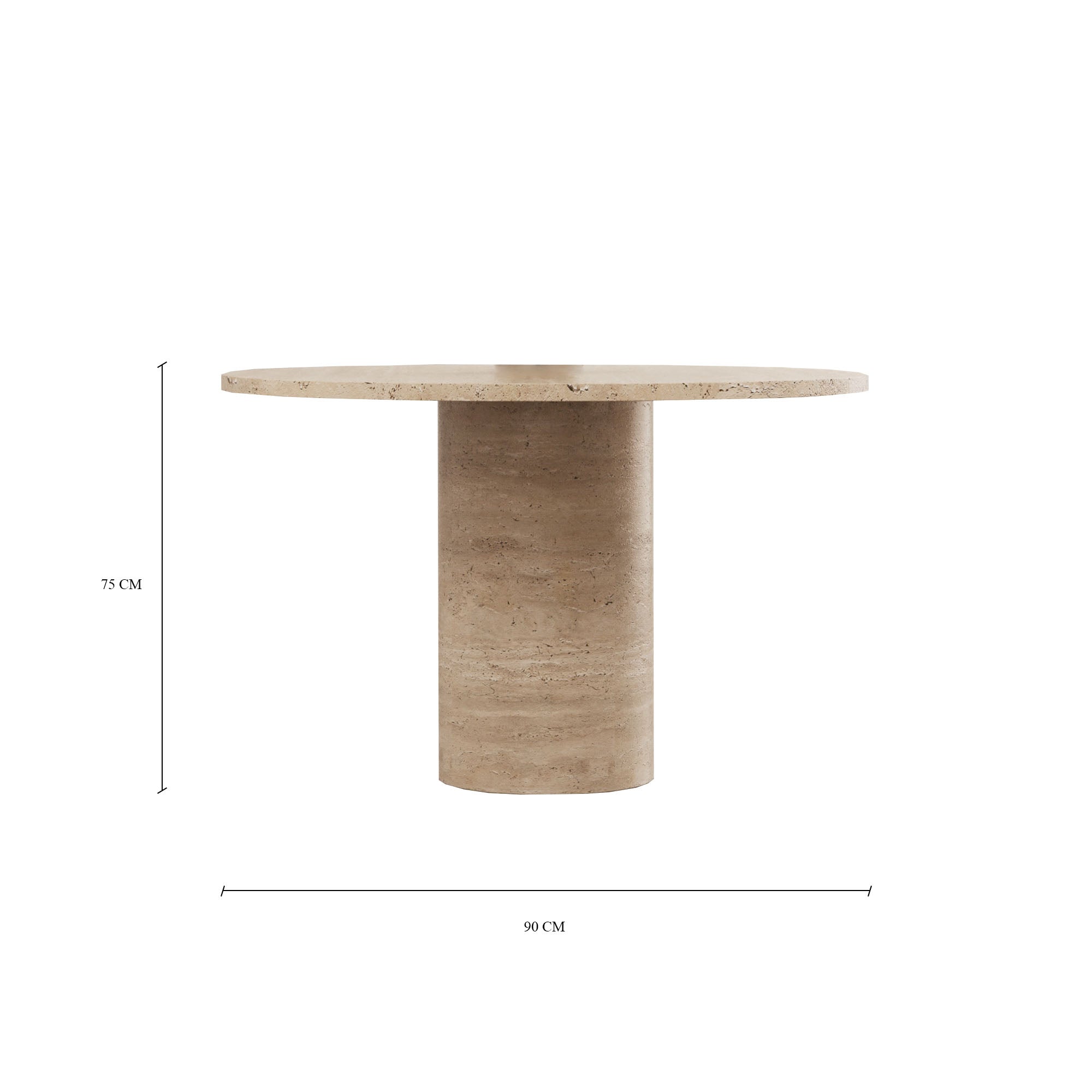 Carla Italian Travertine Rond Dining Table
