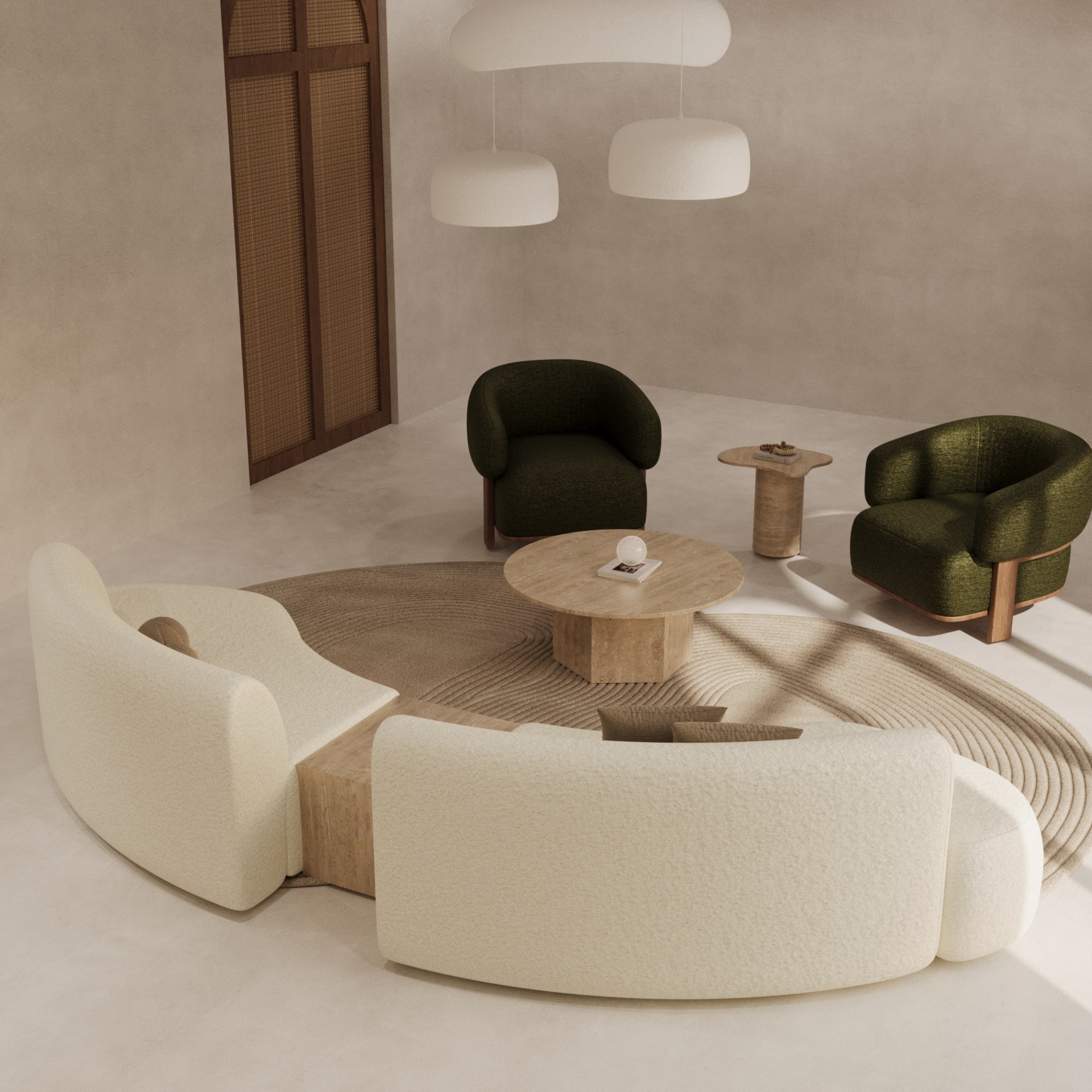 Solace Sofa With Travertine