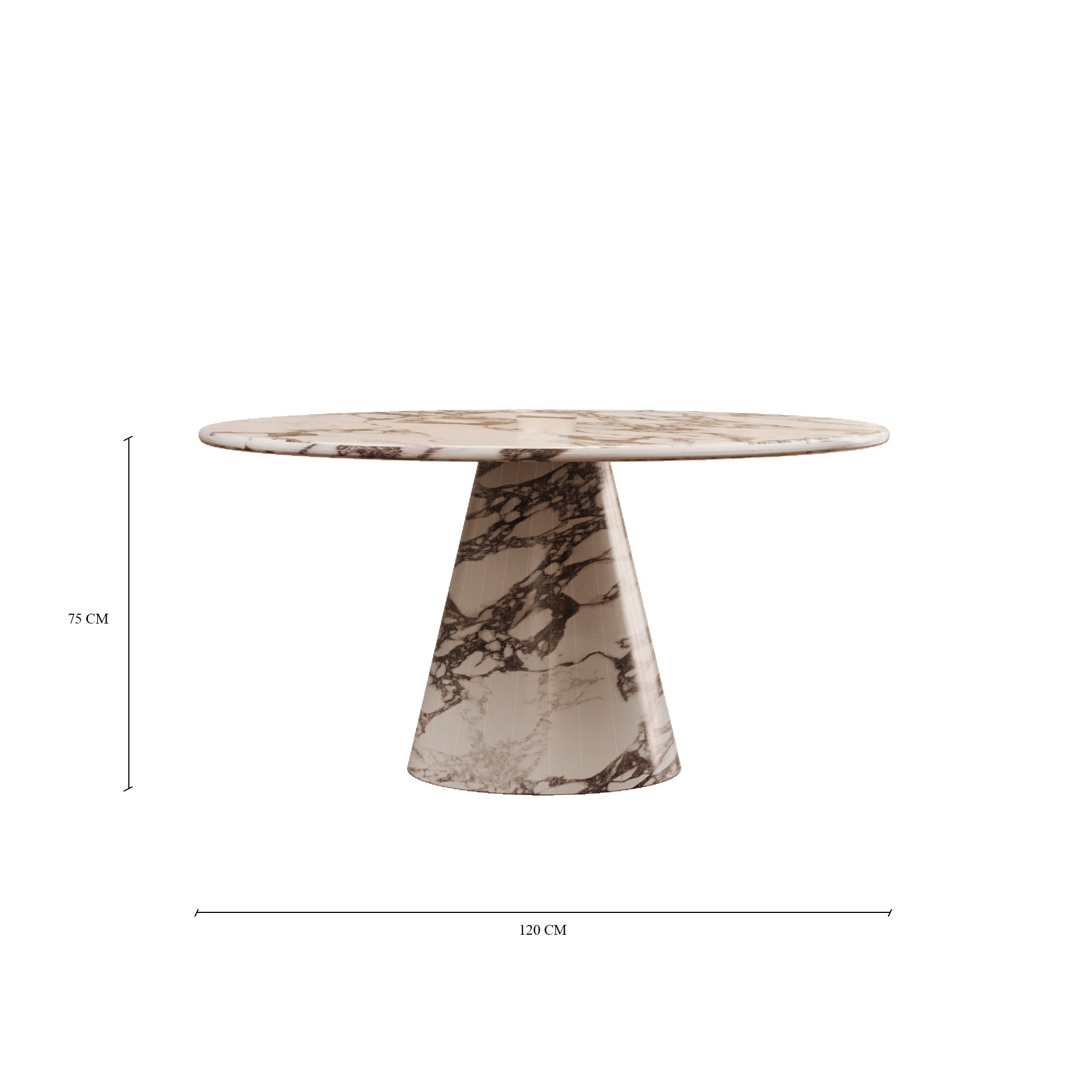 Vivian Italian Calacatta Viola Round Dining Table