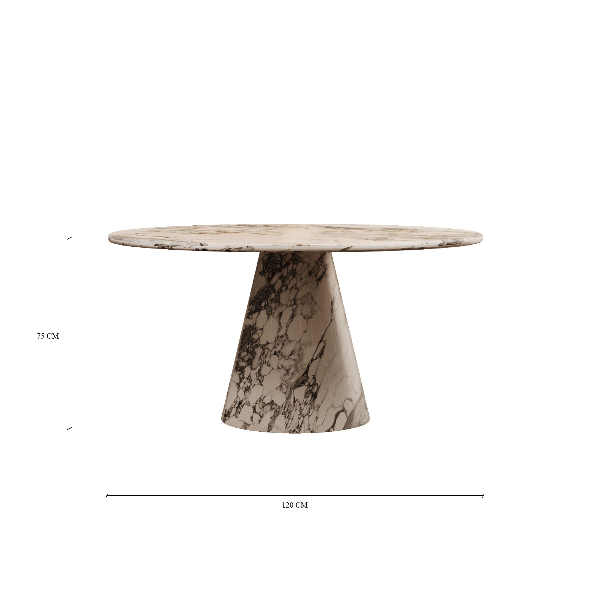Vivian Italinan Arabescato Round Dining Table