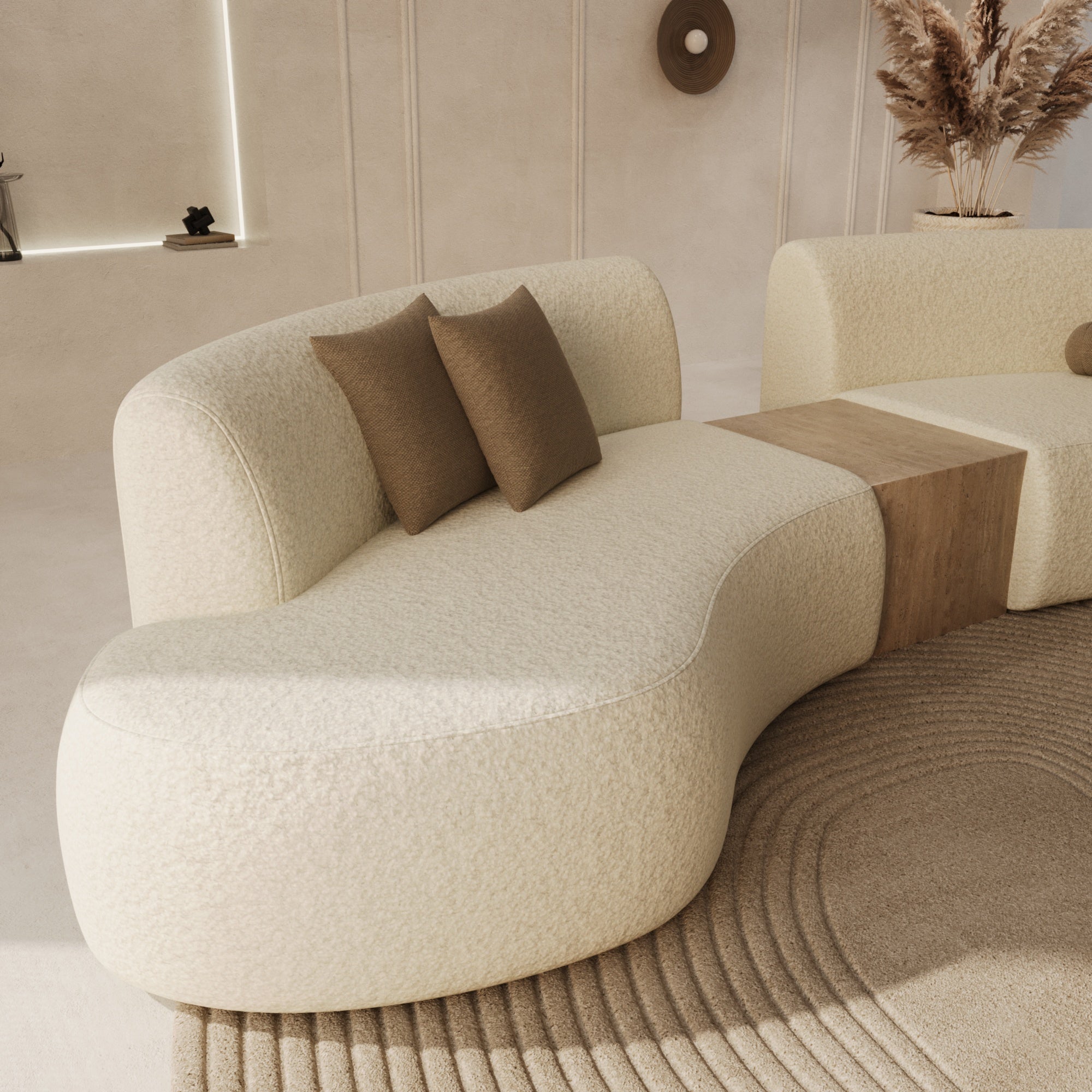 Solace Sofa With Travertine