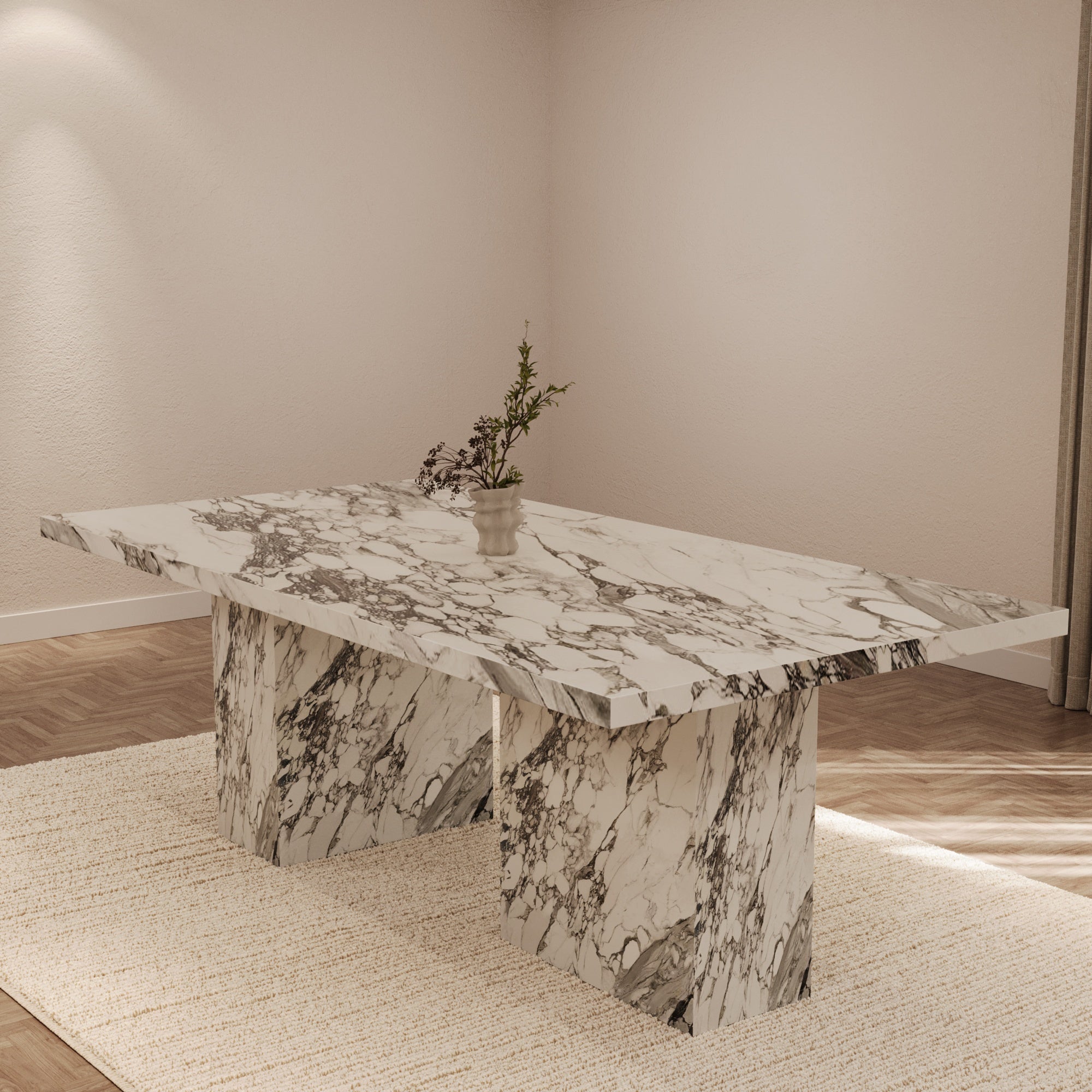 Olivia Italian Arabescato Dining Table