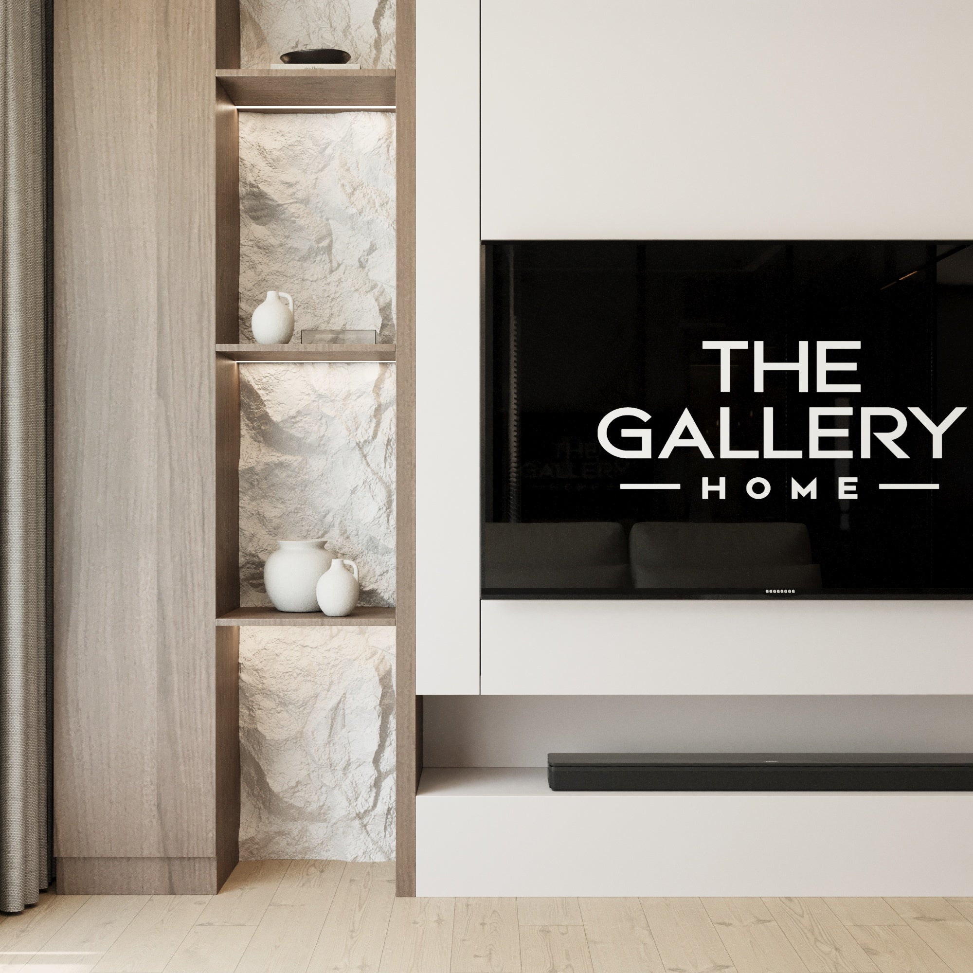 Alpine Stone Media Wall