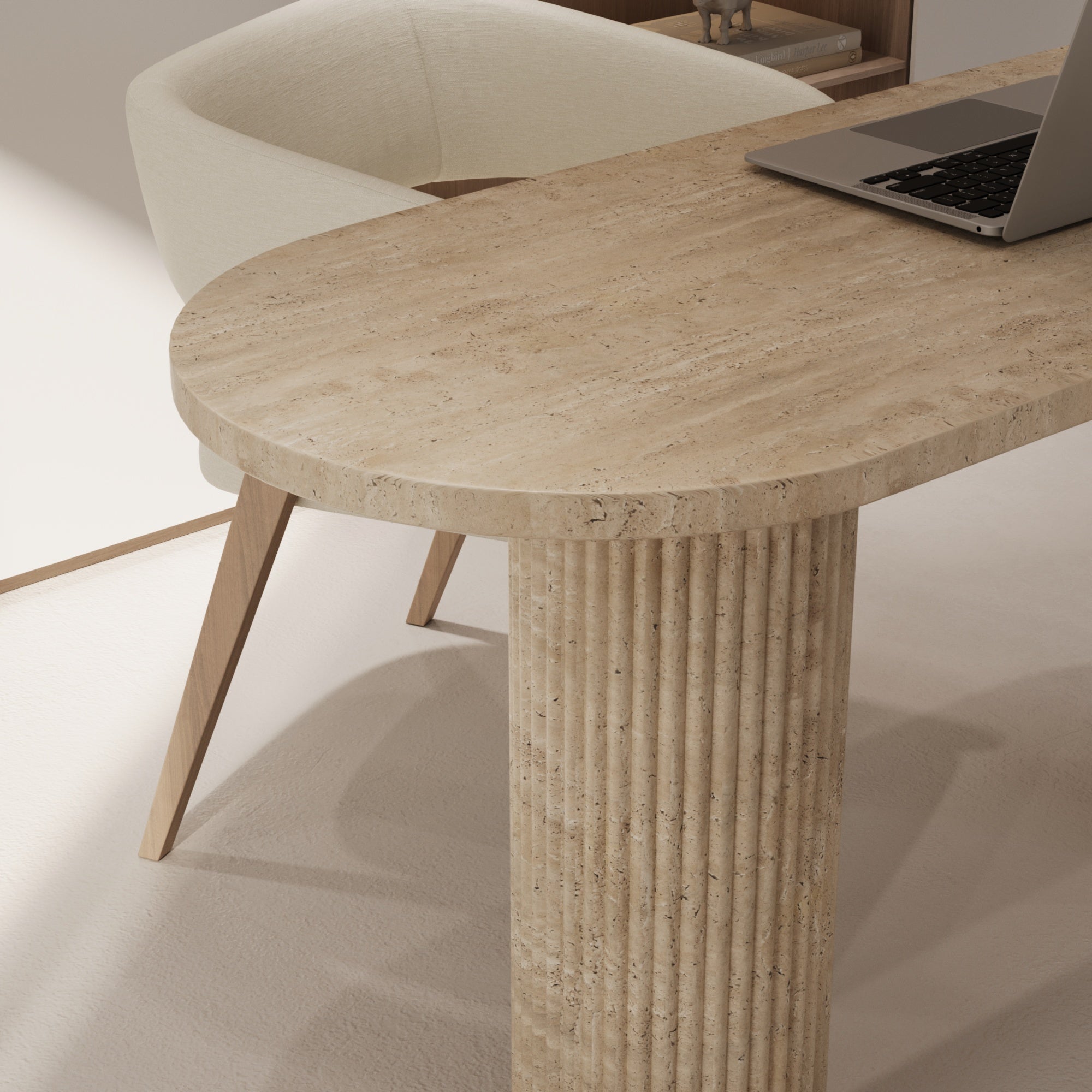 Lorenzo Travertine Desk