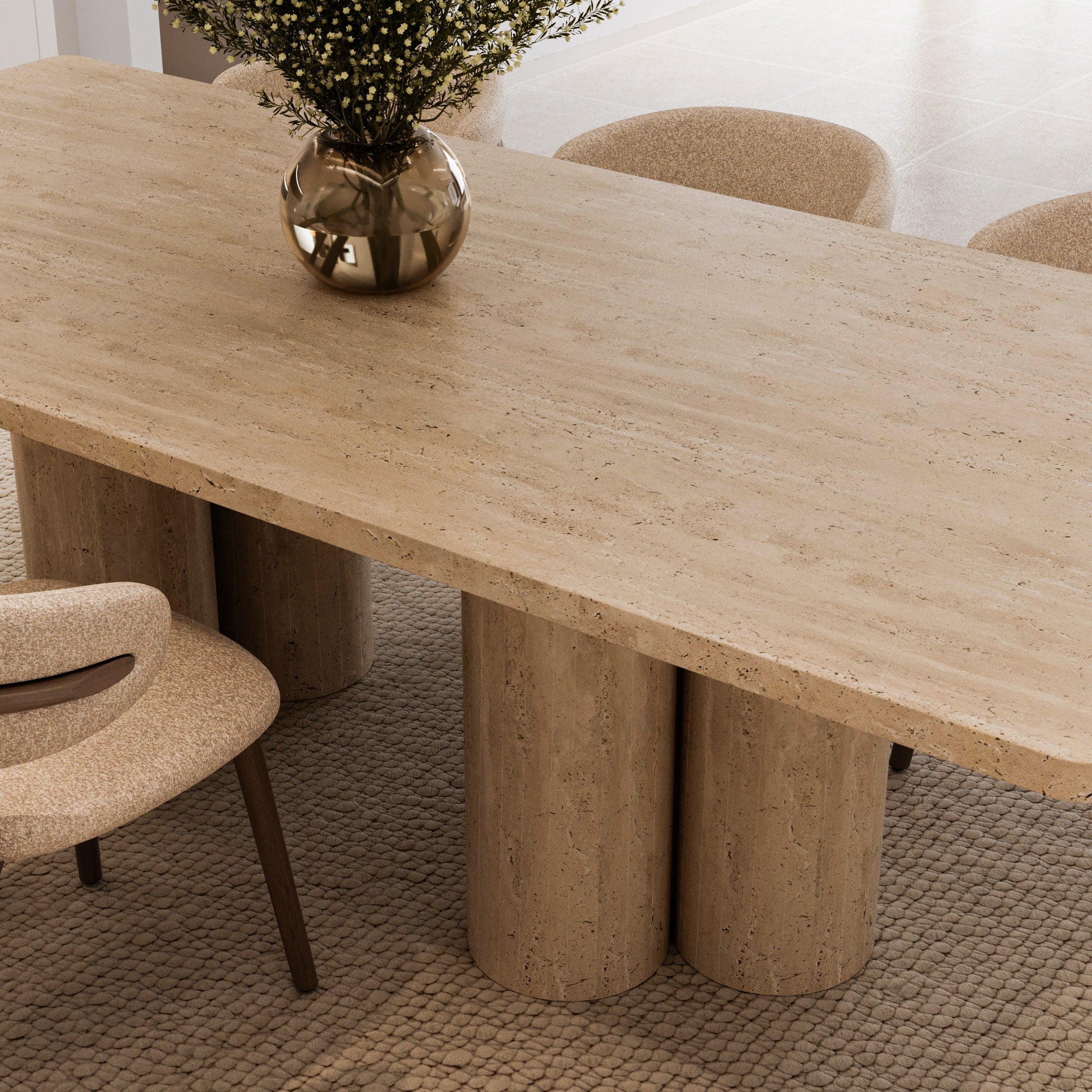 Forte Travertine Dining Table
