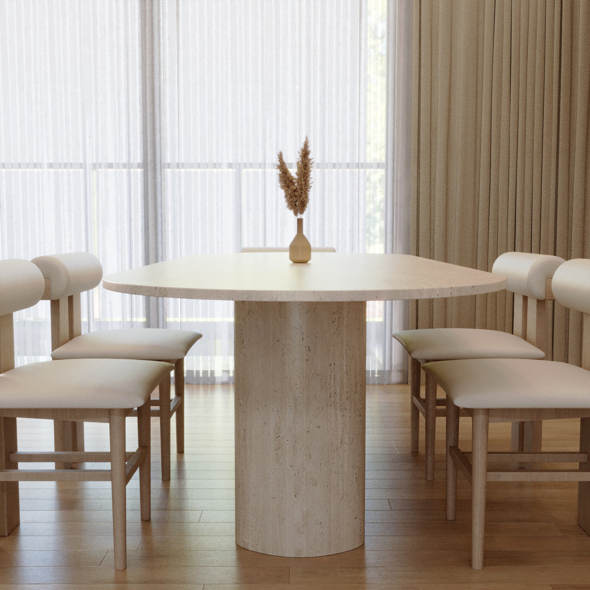 Venezia Travertine Oval Dining Table